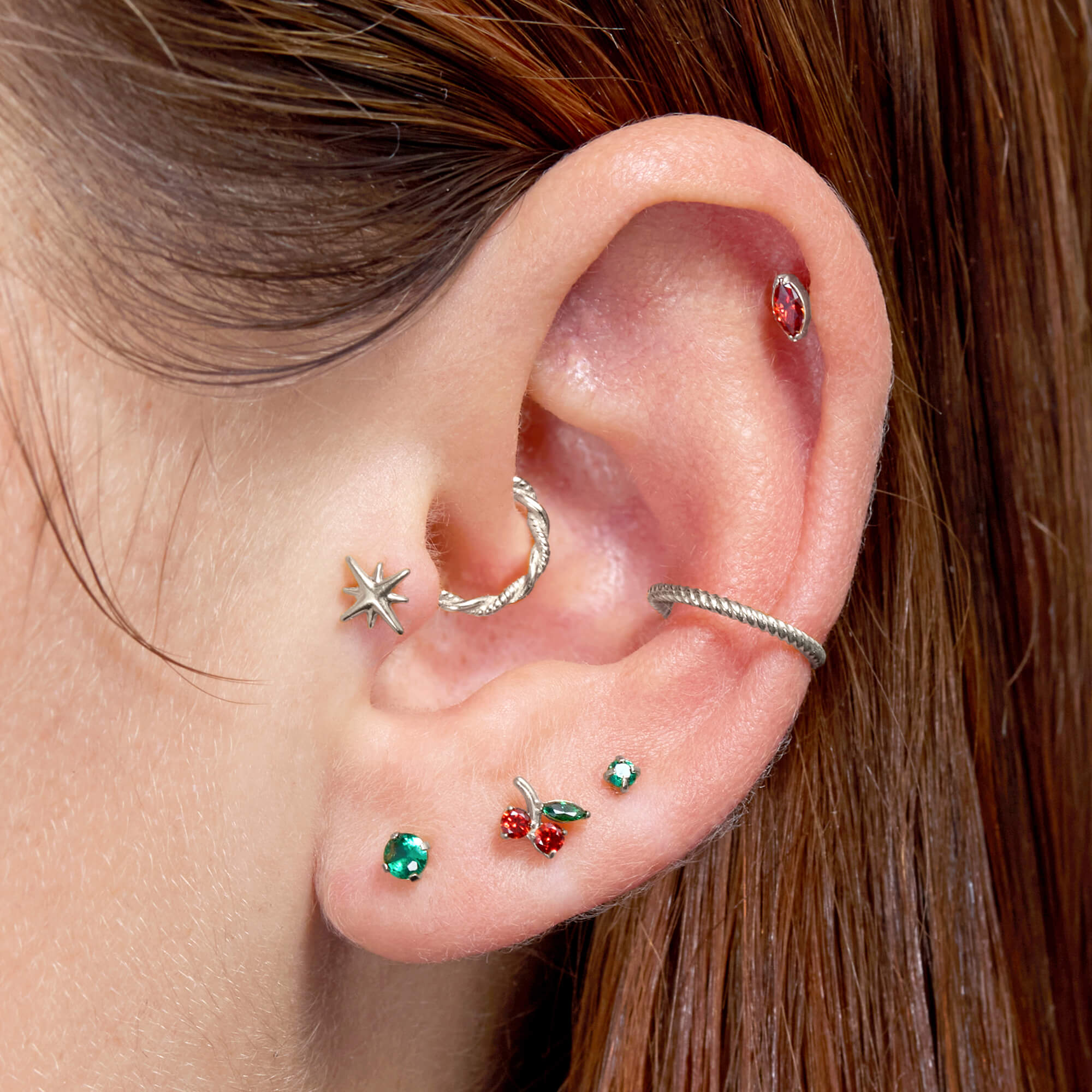 Red Marquise Piercing