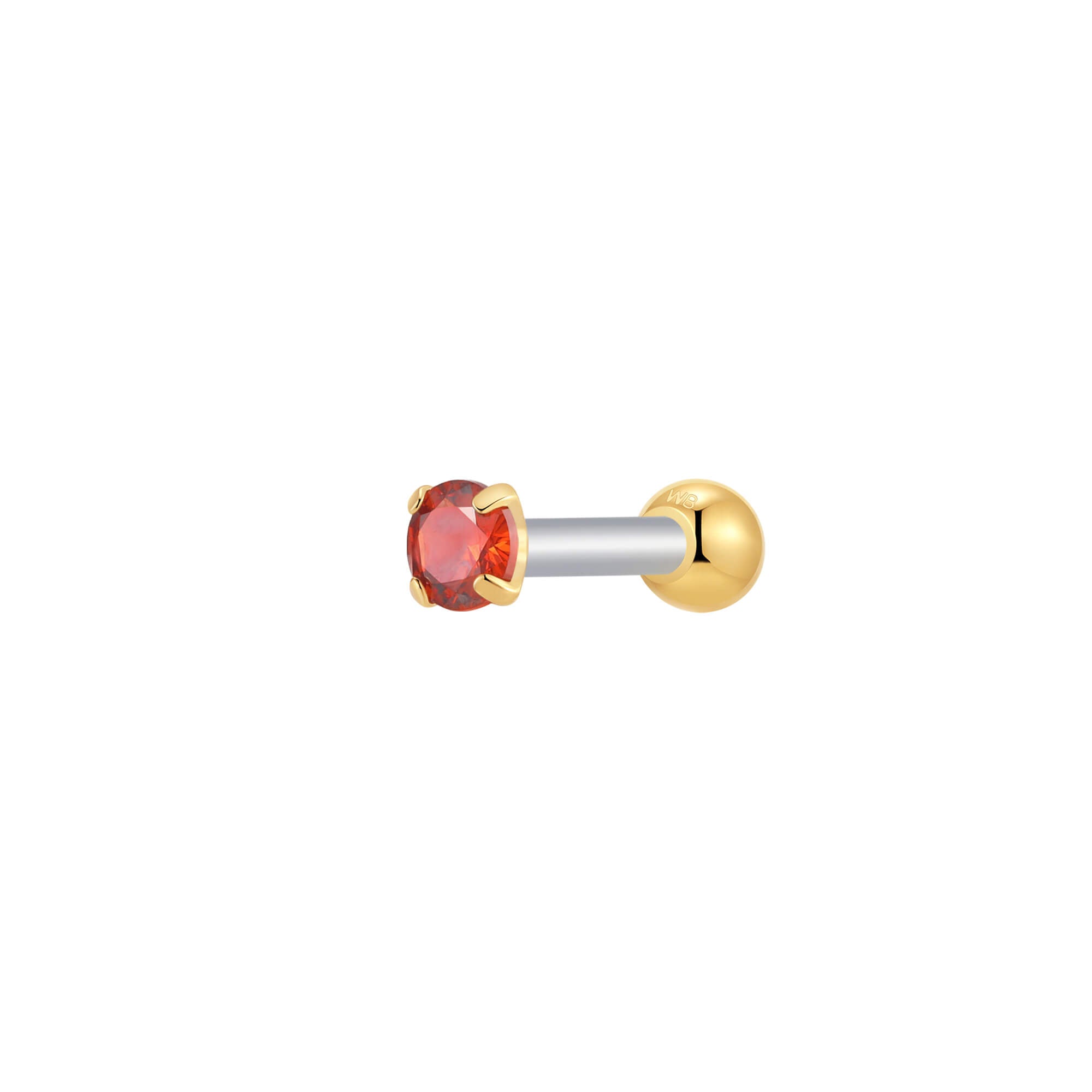 Red Simple CZ Piercing