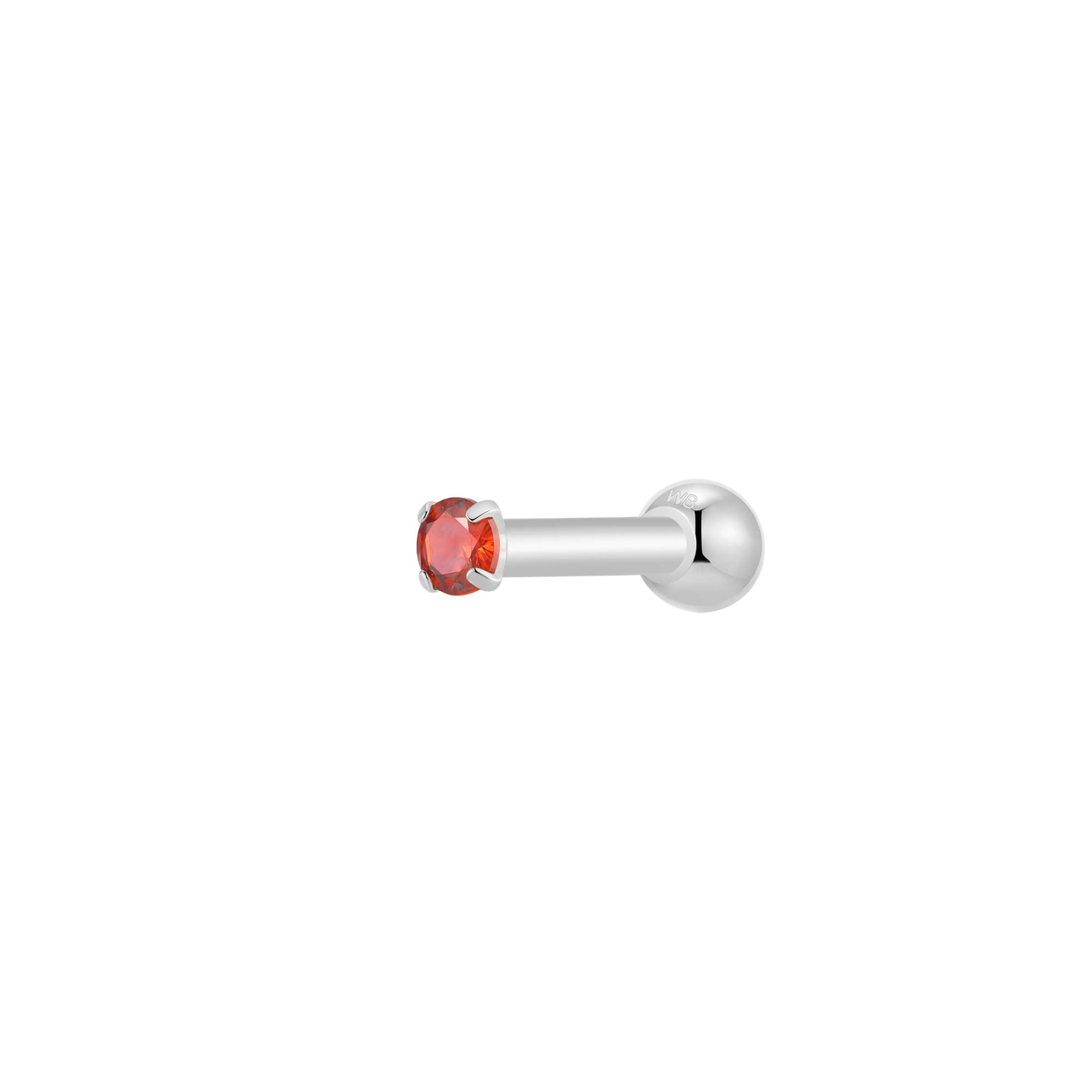 Red Simple CZ Piercing