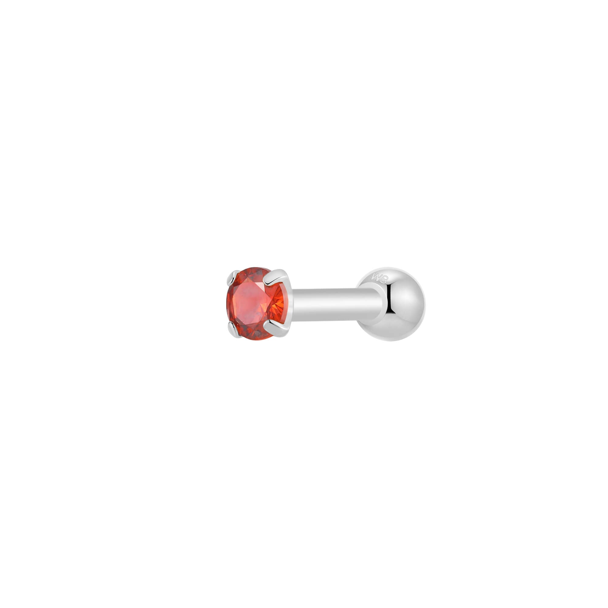 Red Simple CZ Piercing