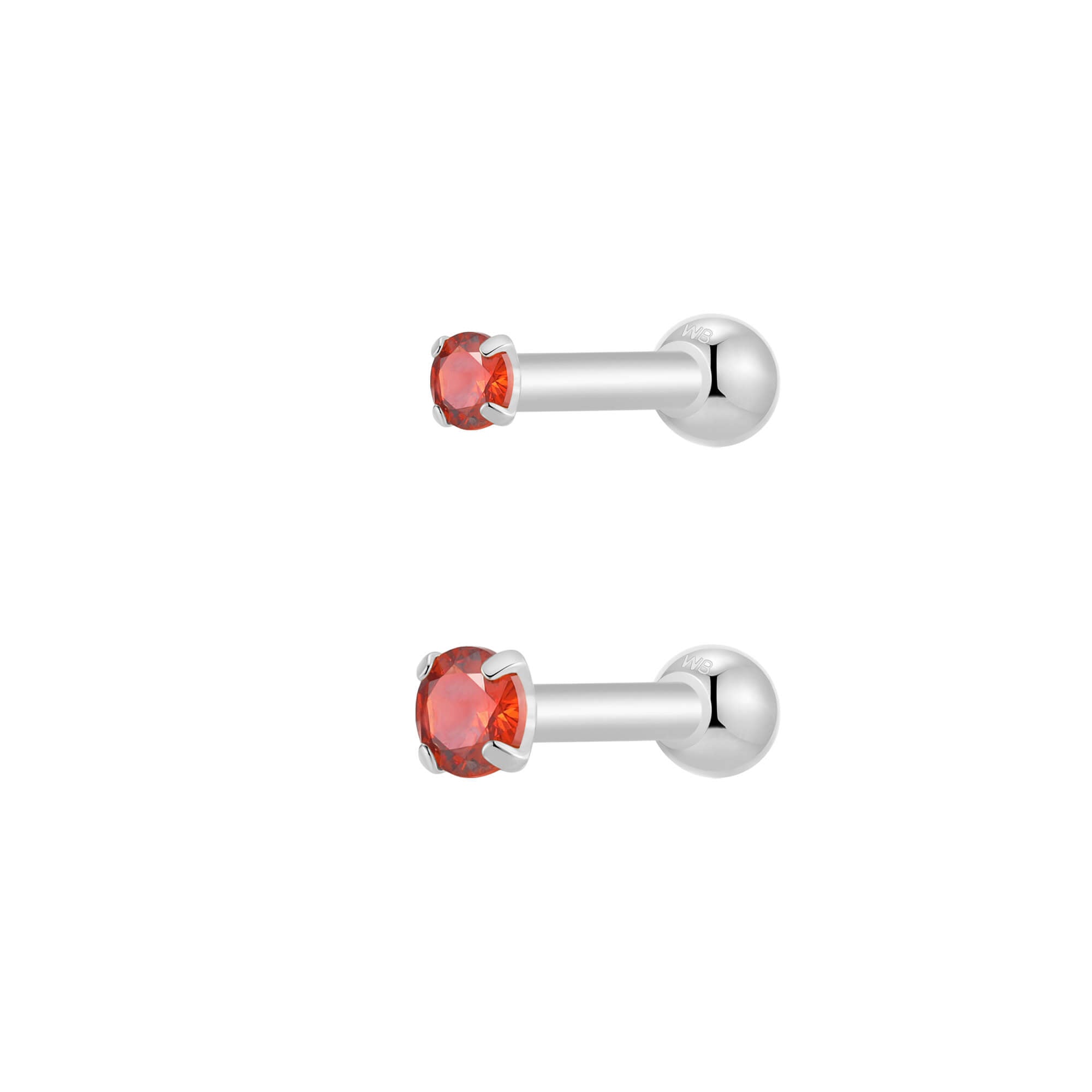 Red Simple CZ Piercing Bundle
