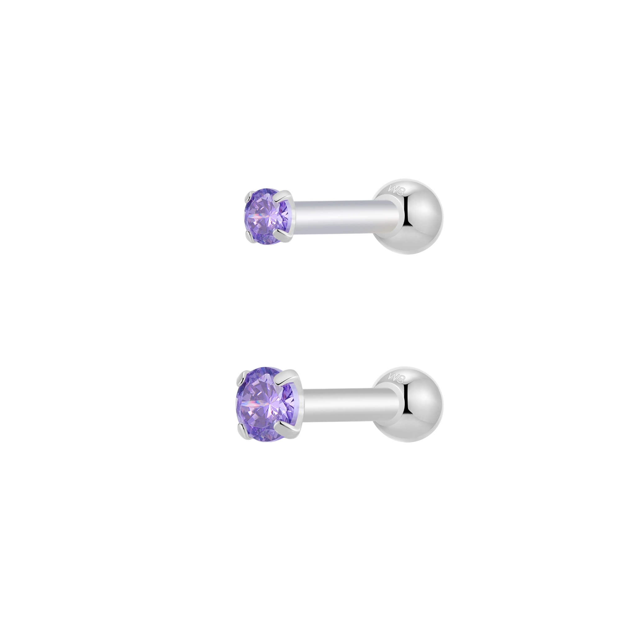 Purple Simple CZ Piercing Bundle