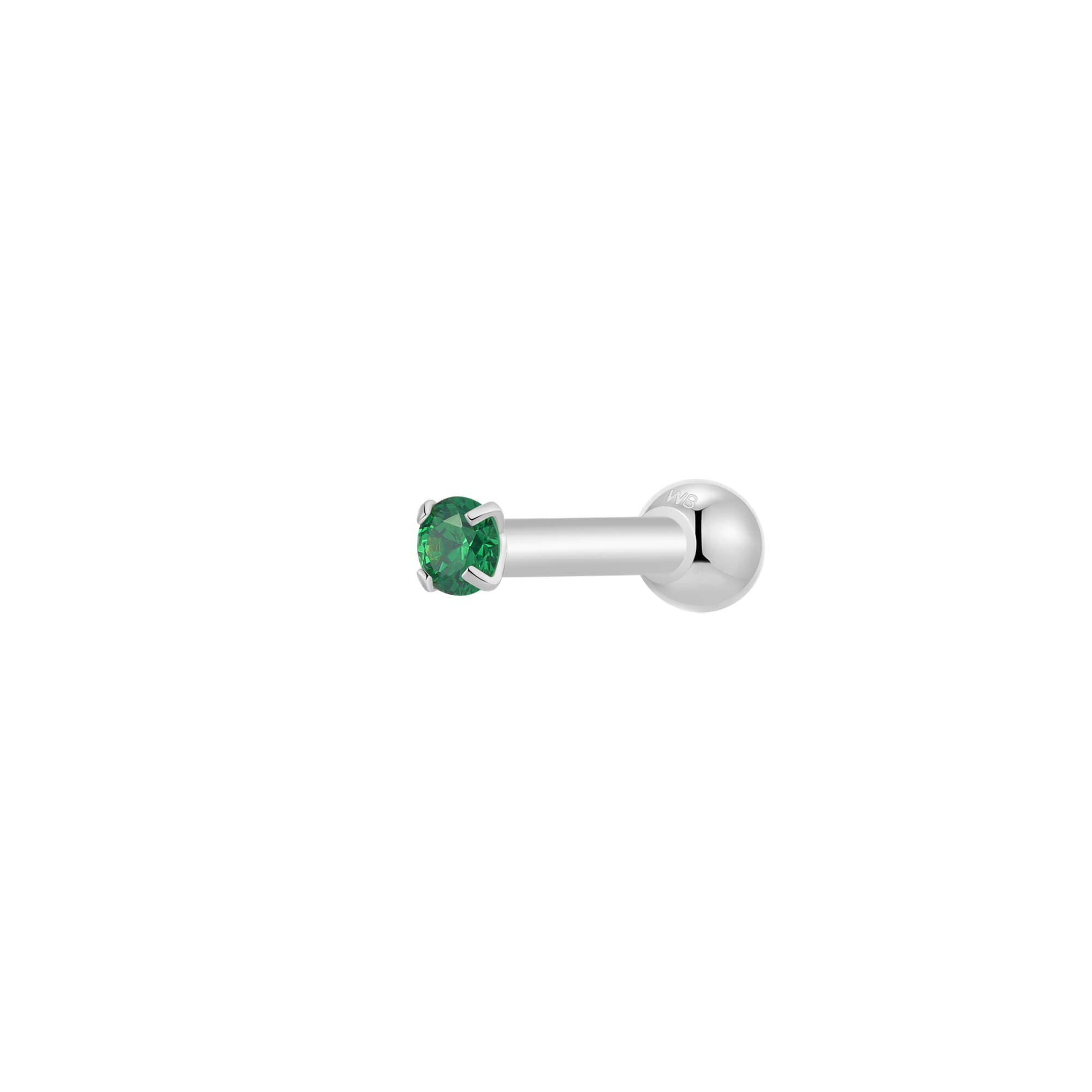 Green Simple CZ Piercing