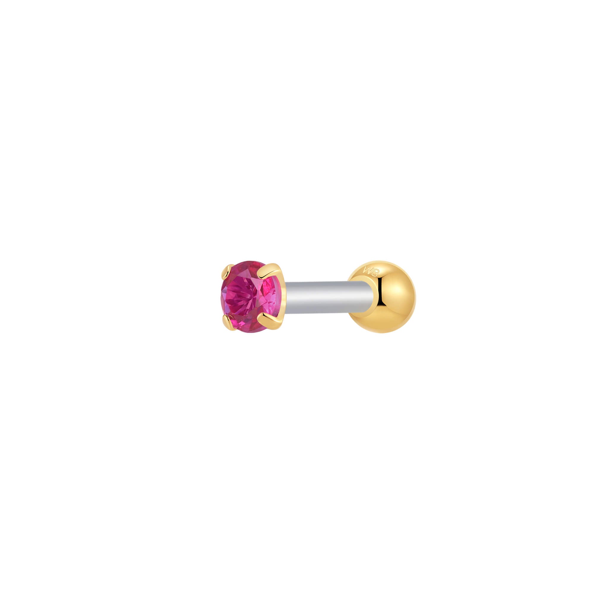 Fuchsia Simple CZ Piercing