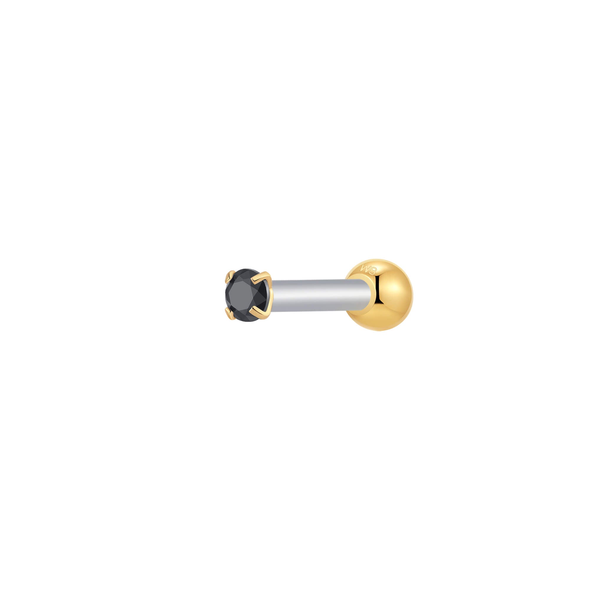 Black Simple CZ Piercing