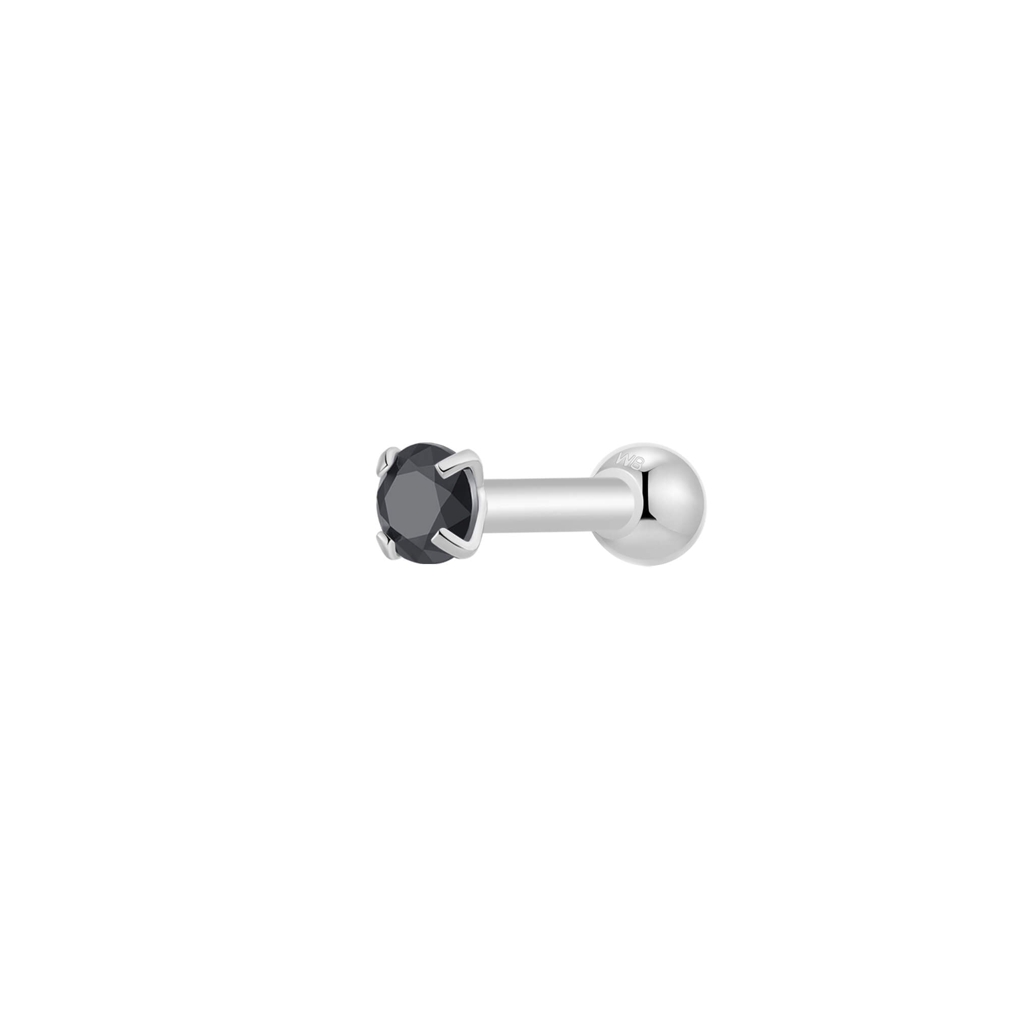 Black Simple CZ Piercing