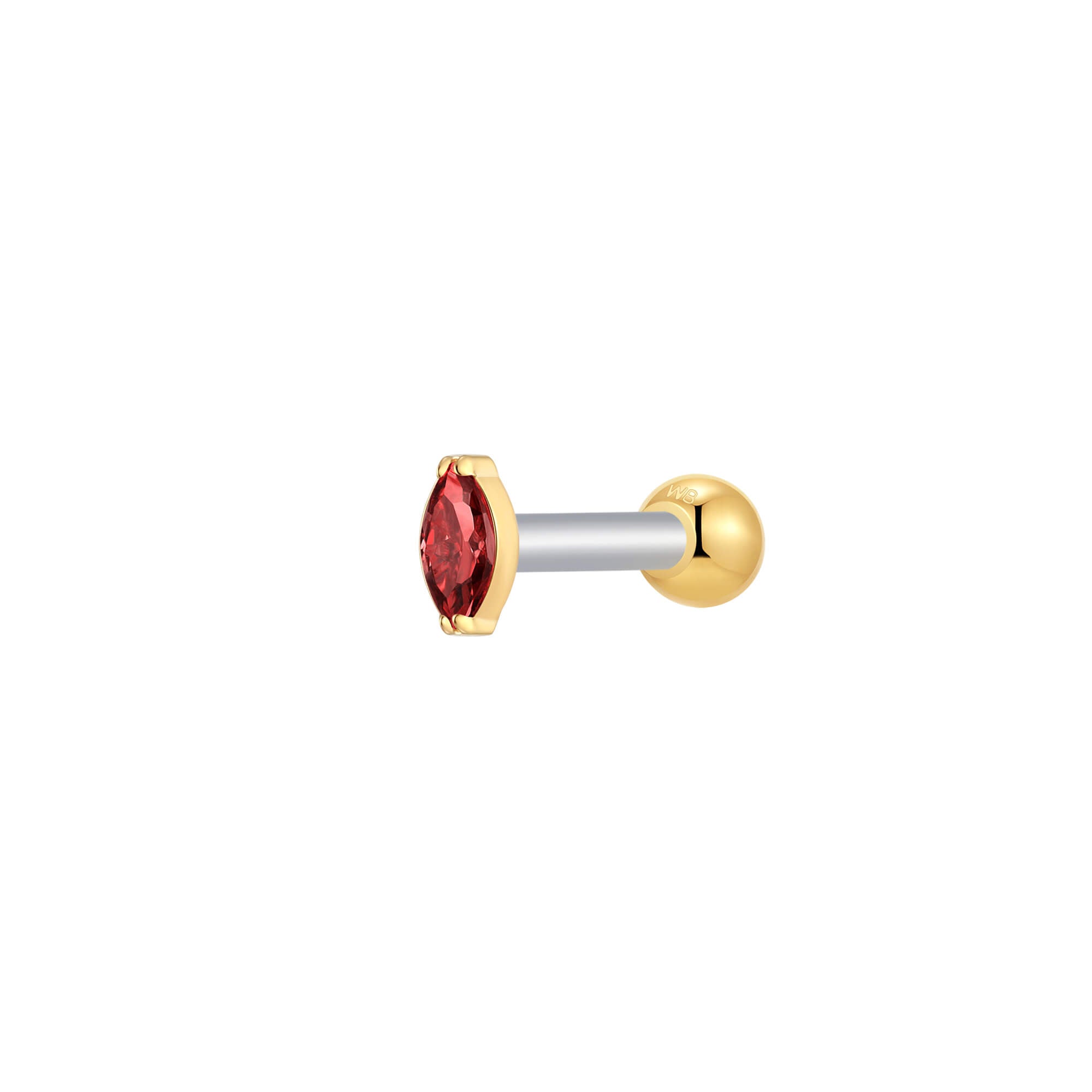 Red Marquise Piercing