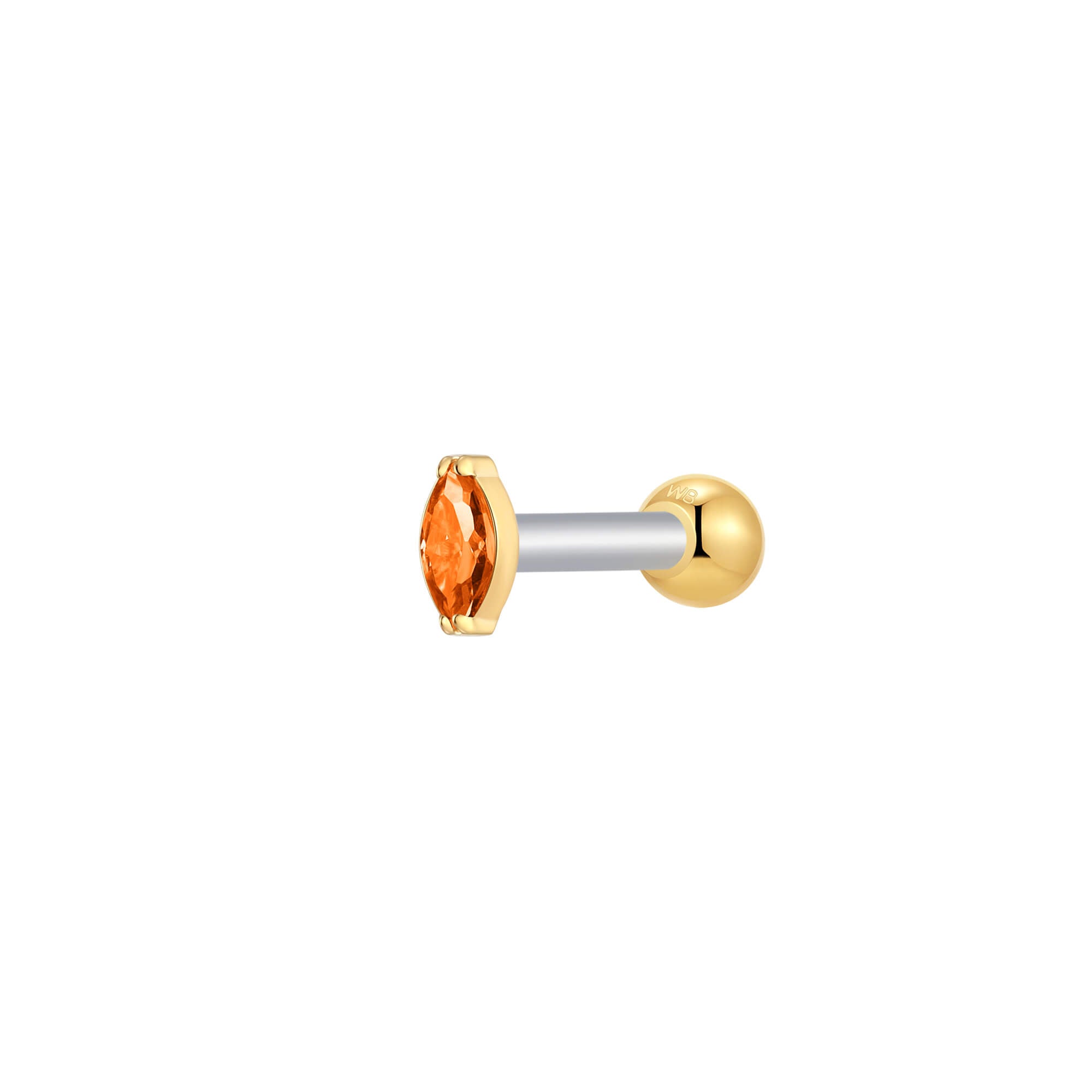 Orange Marquise Piercing