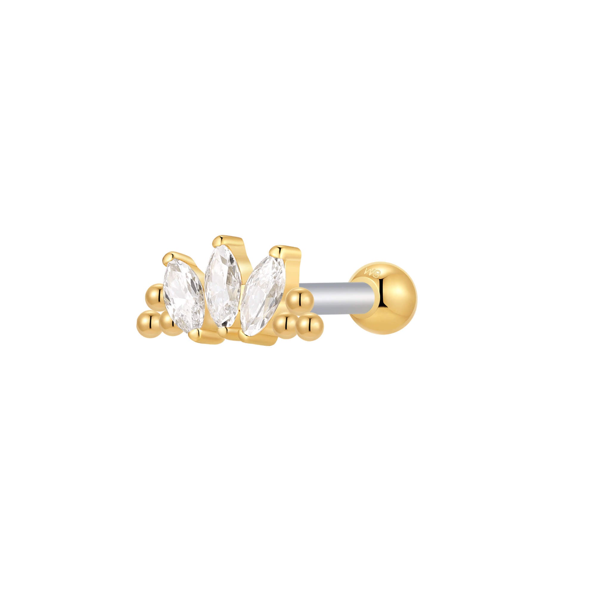 Beaded 3 Marquise Crown Piercing