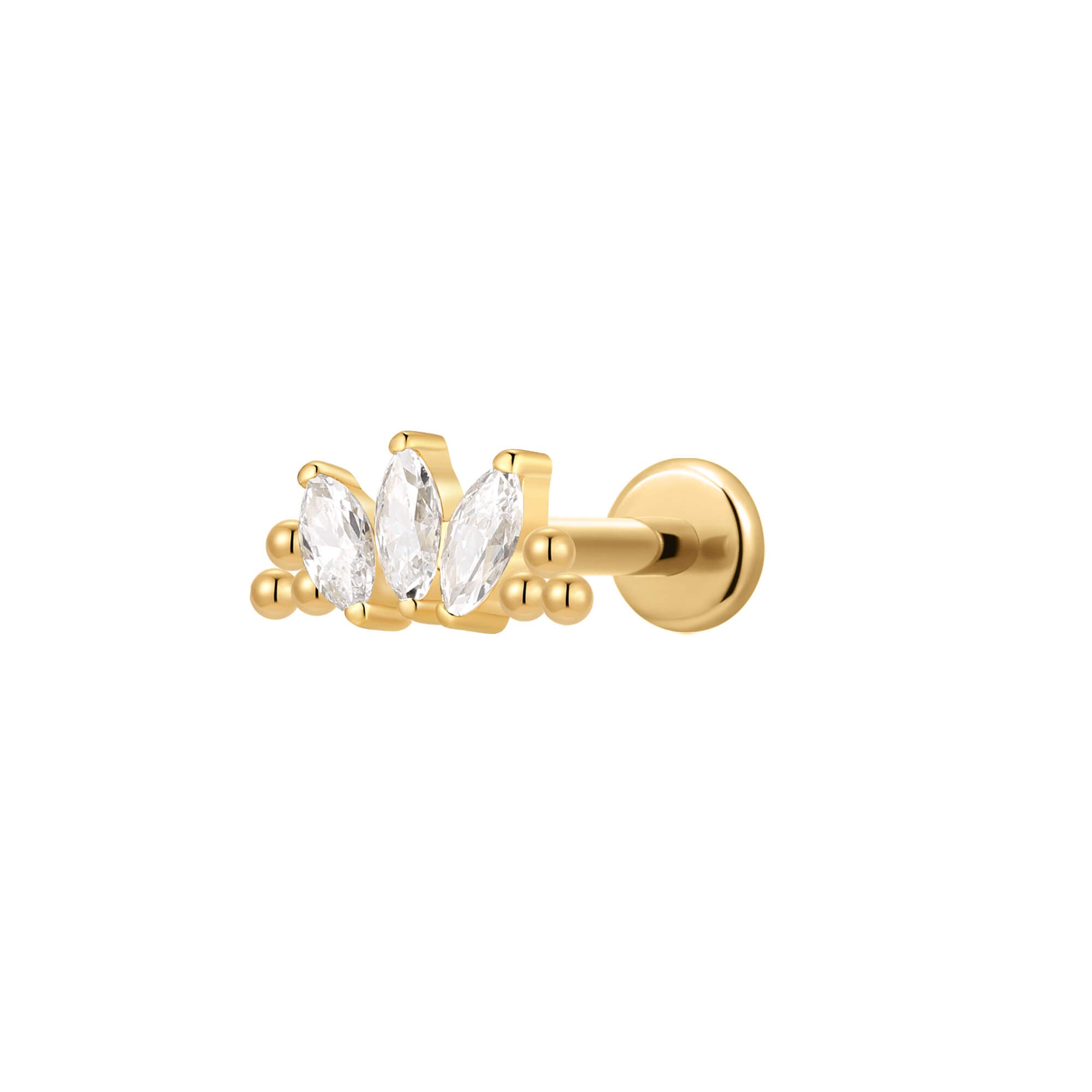 Beaded 3 Marquise Crown Piercing