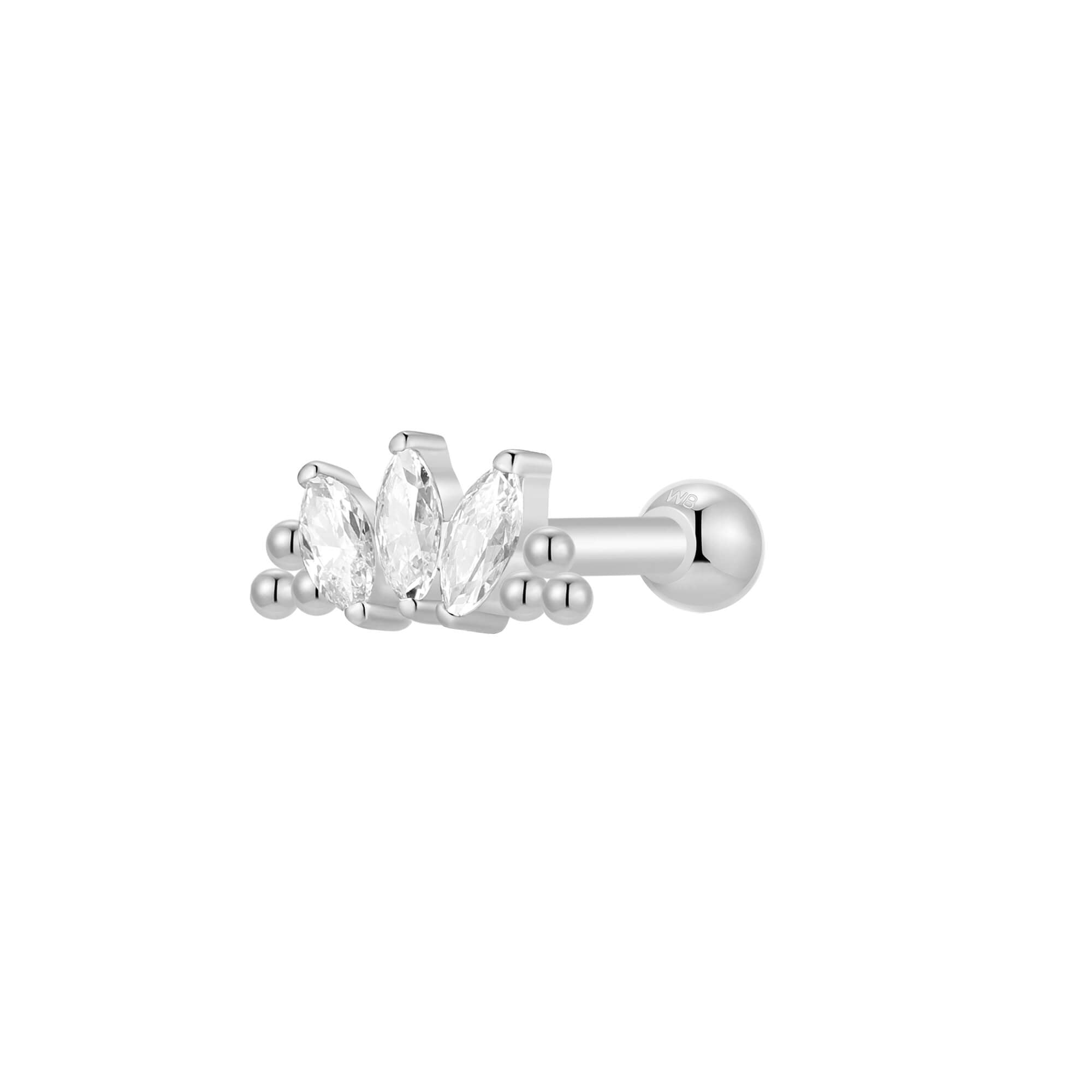 Beaded 3 Marquise Crown Piercing
