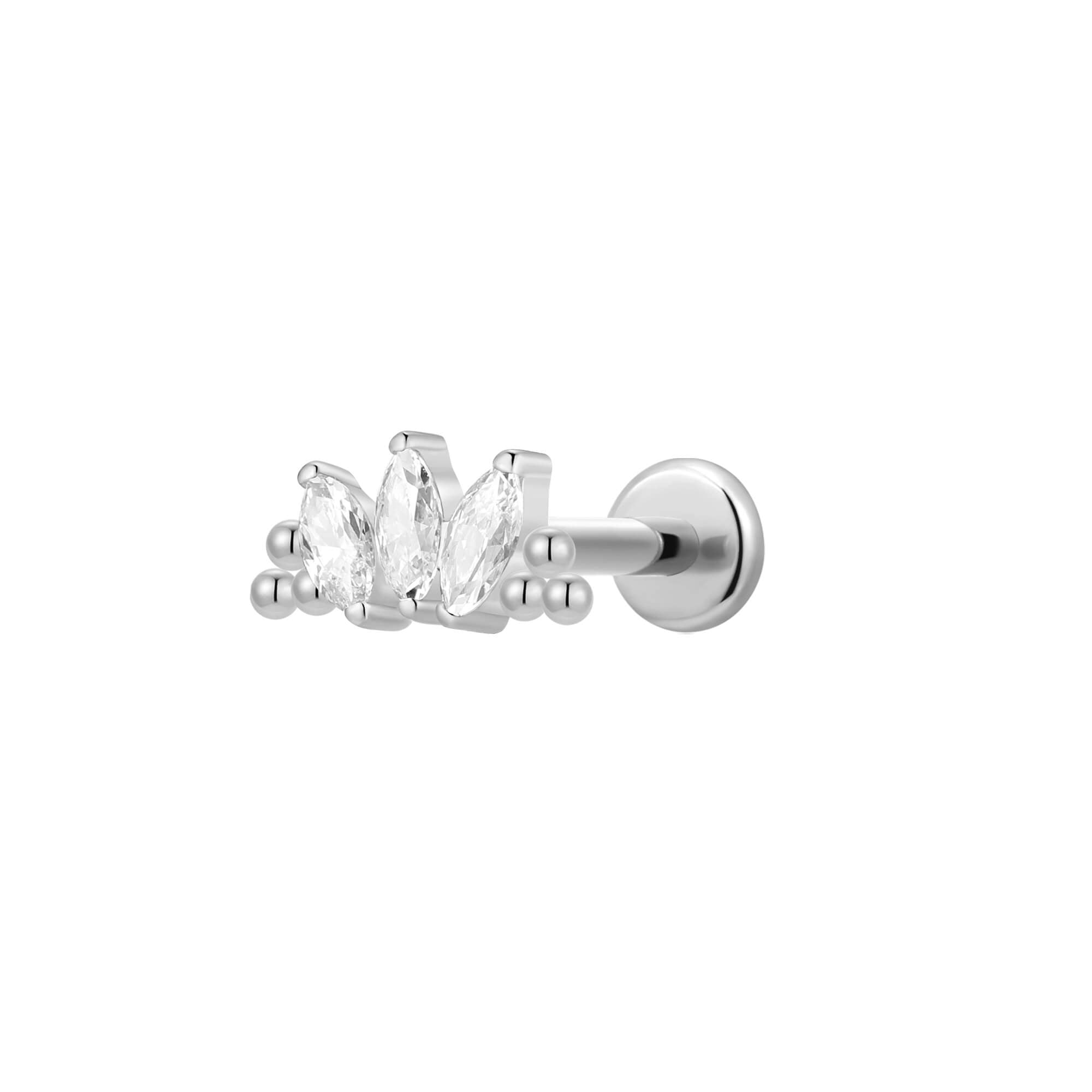 Beaded 3 Marquise Crown Piercing
