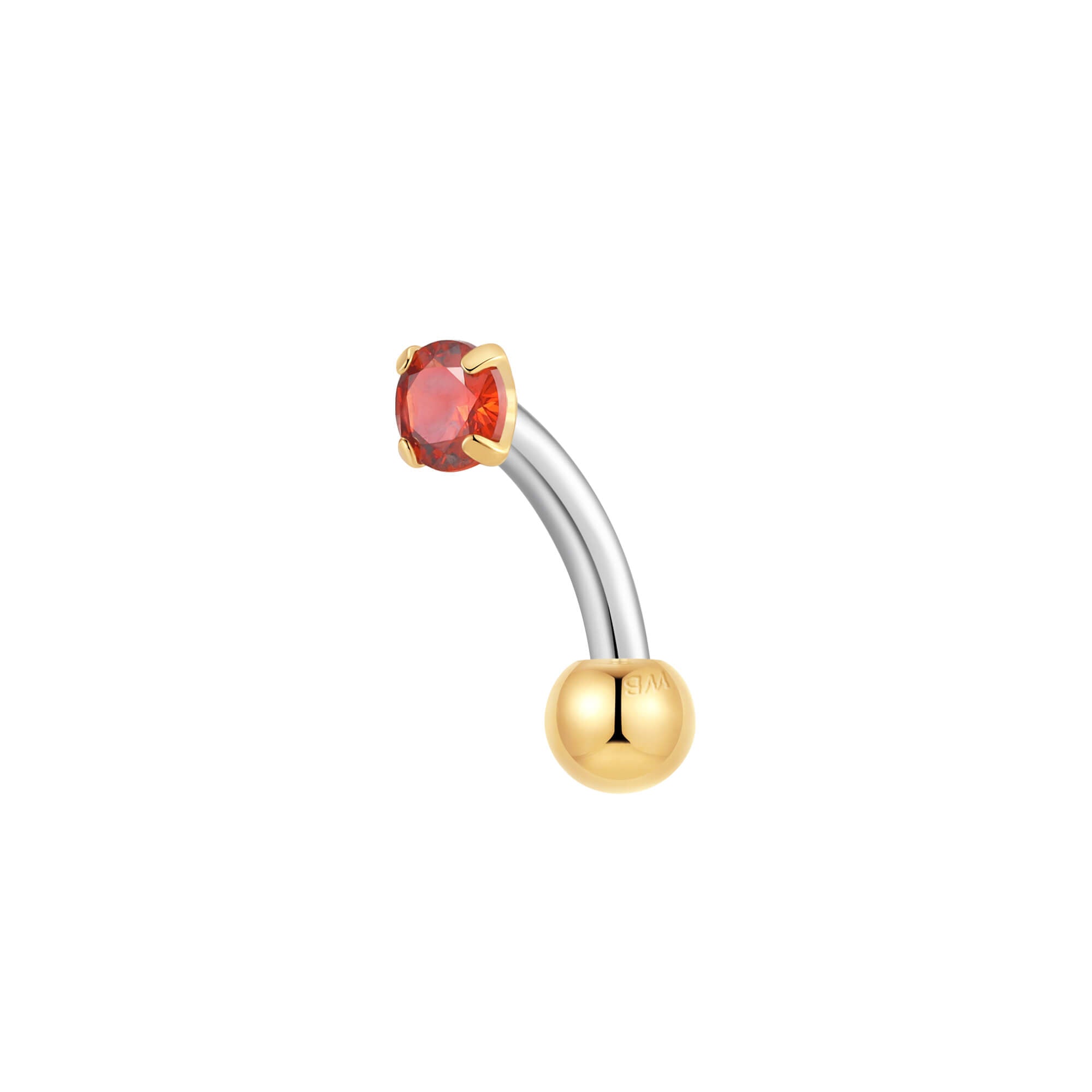 Red Simple CZ Piercing