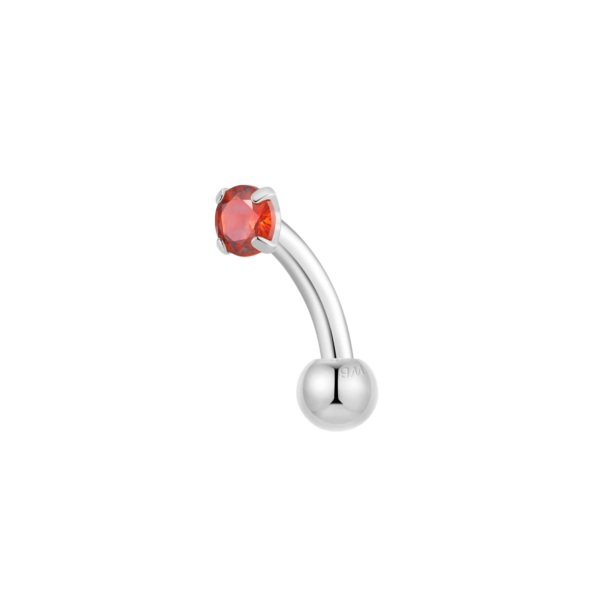 Red Simple CZ Piercing