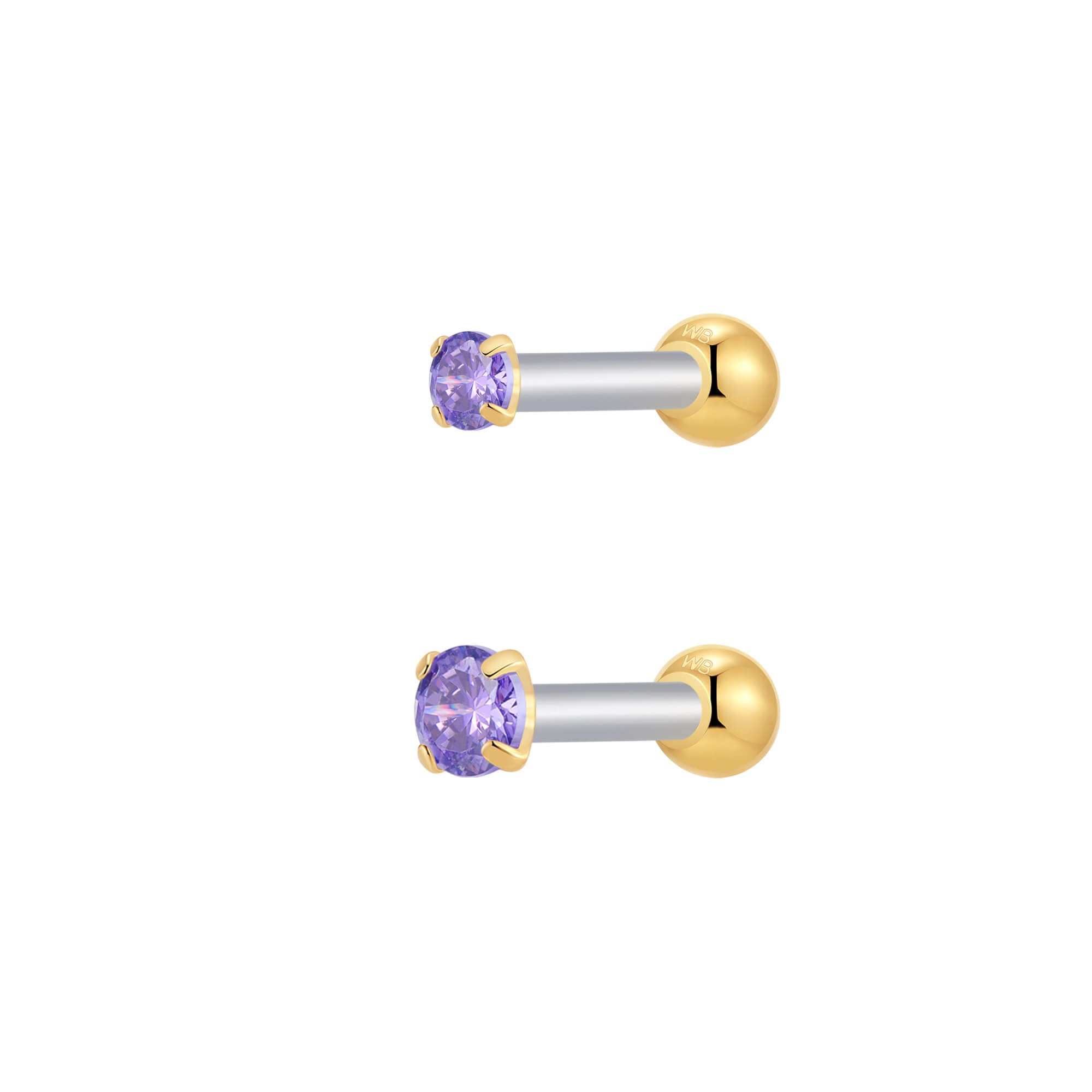 Purple Simple CZ Piercing Bundle
