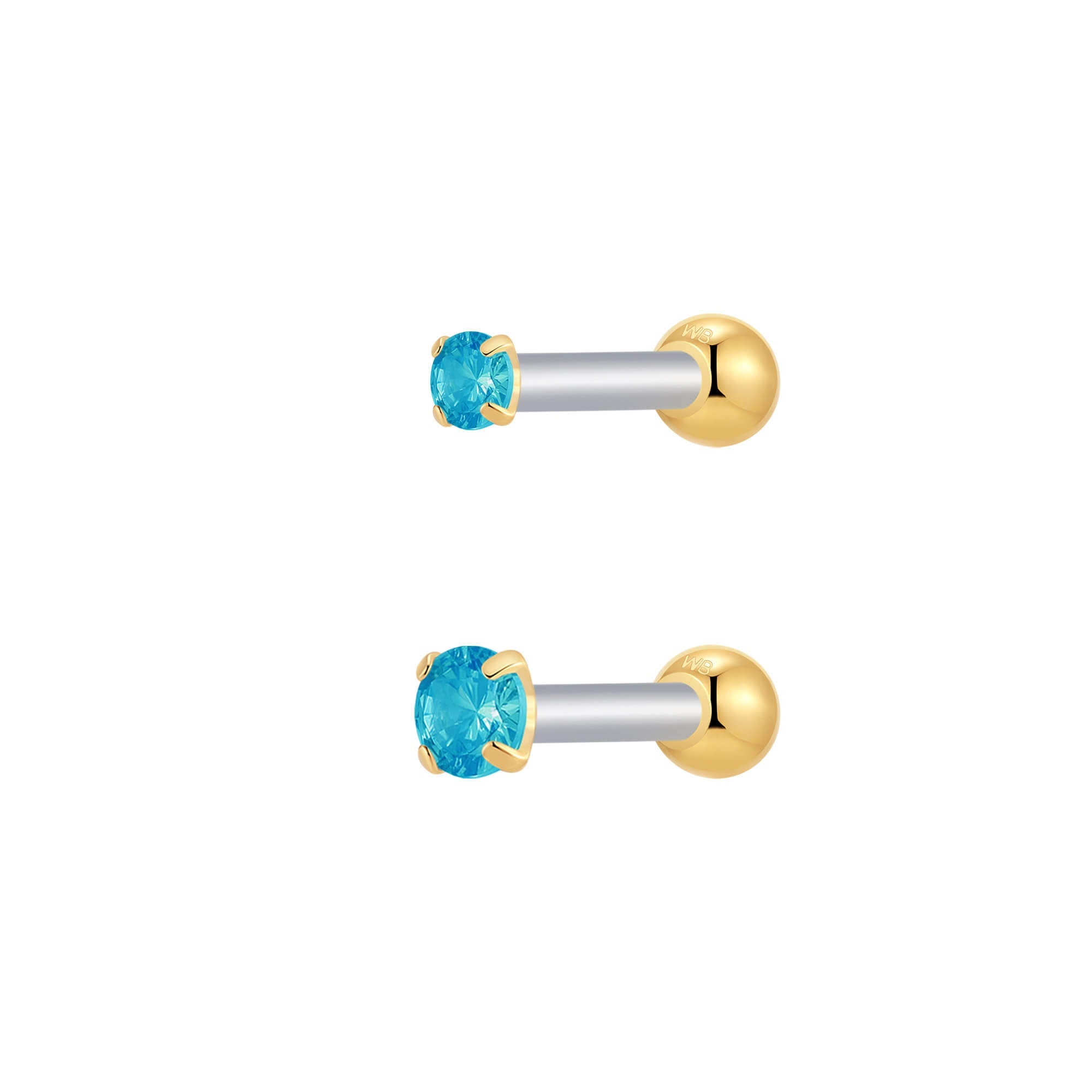 Light Blue Simple CZ Piercing Bundle