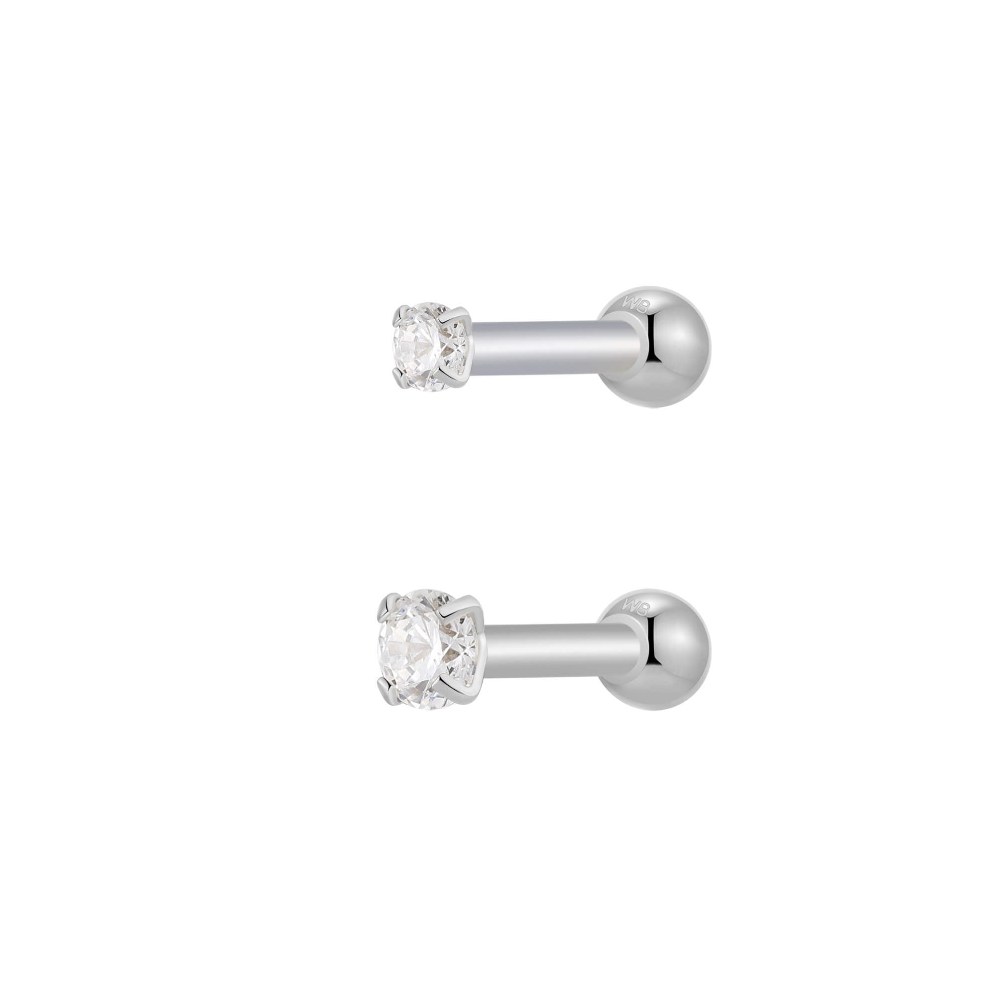White Simple CZ Piercing Bundle
