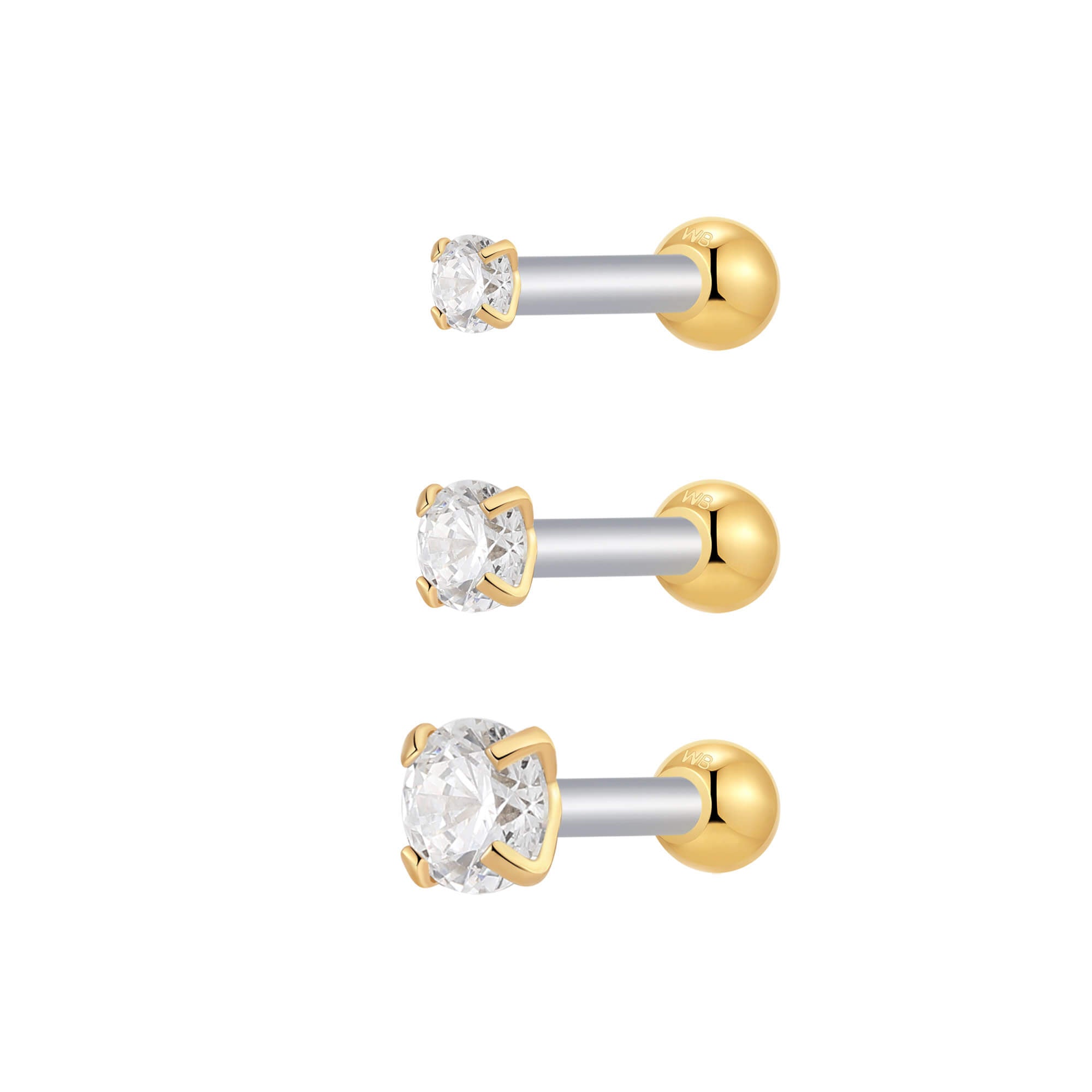 White Simple CZ Piercing Bundle