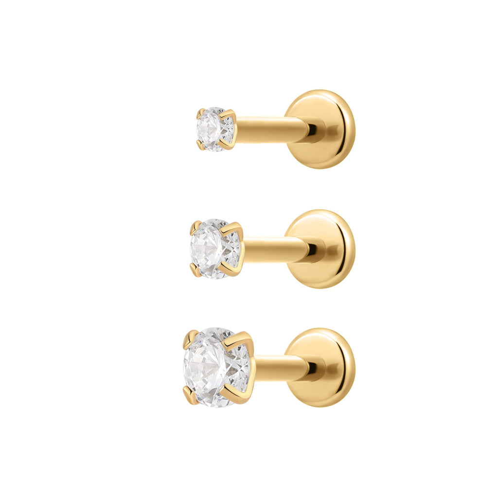 White Simple CZ Piercing Bundle