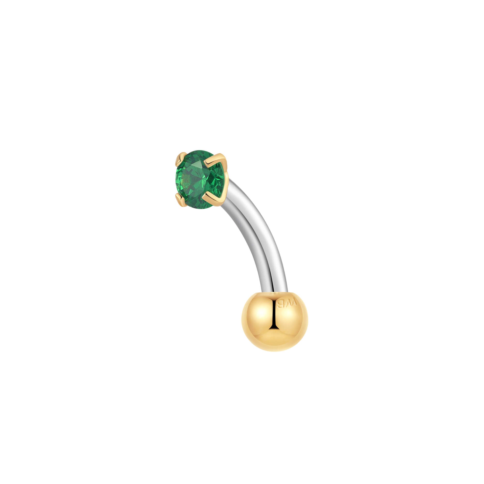 Green Simple CZ Piercing