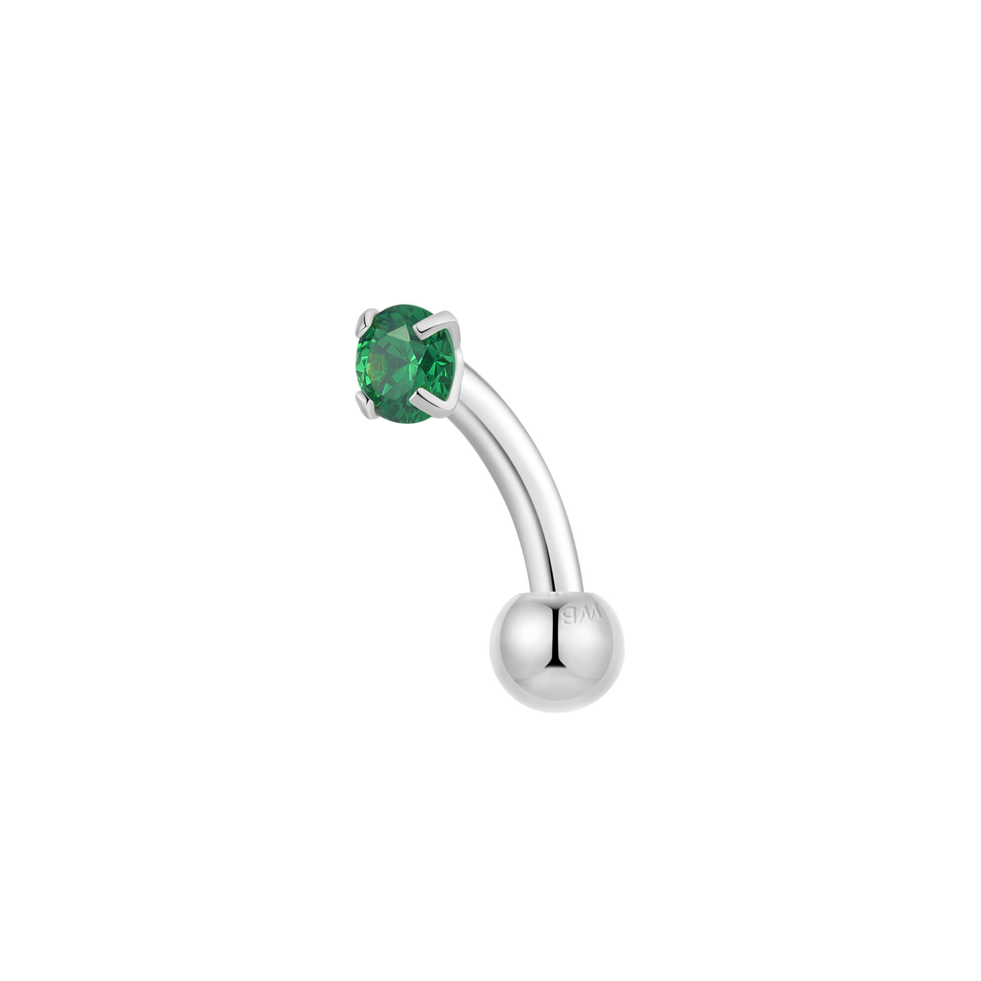 Green Simple CZ Piercing