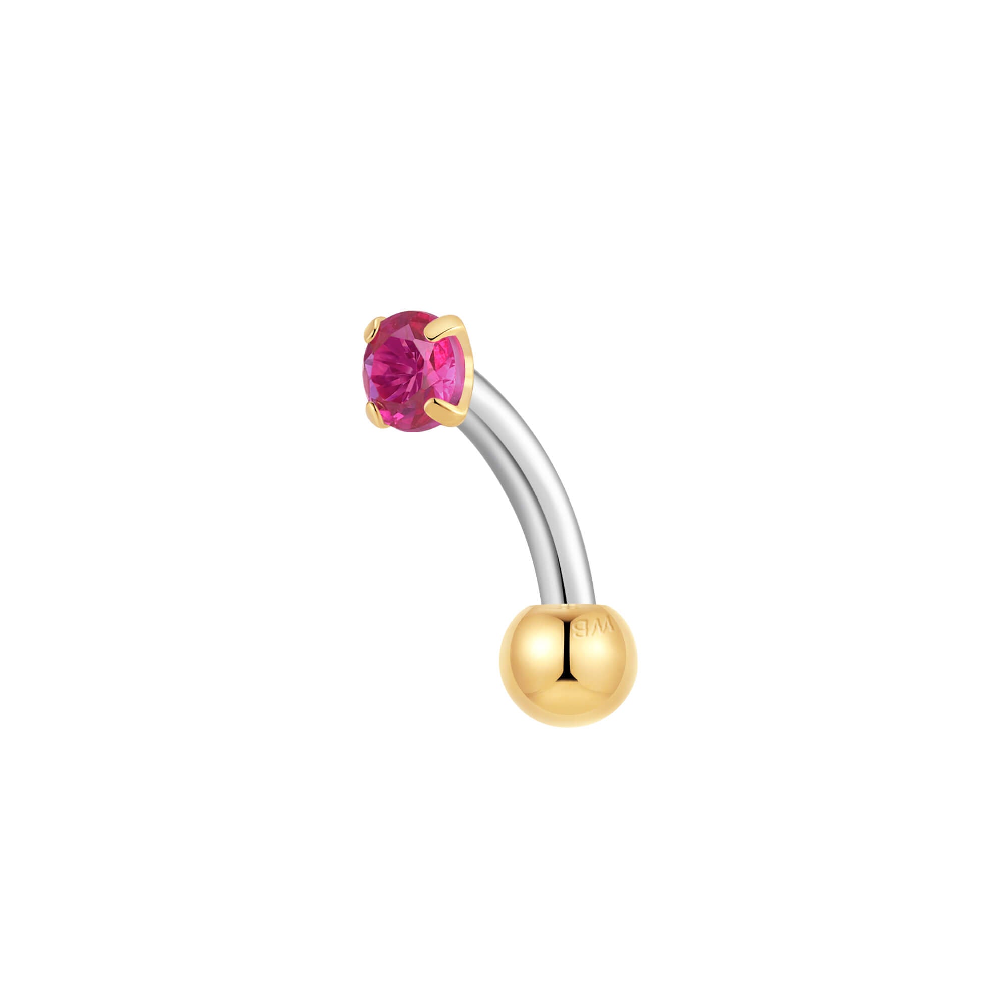Fuchsia Simple CZ Piercing