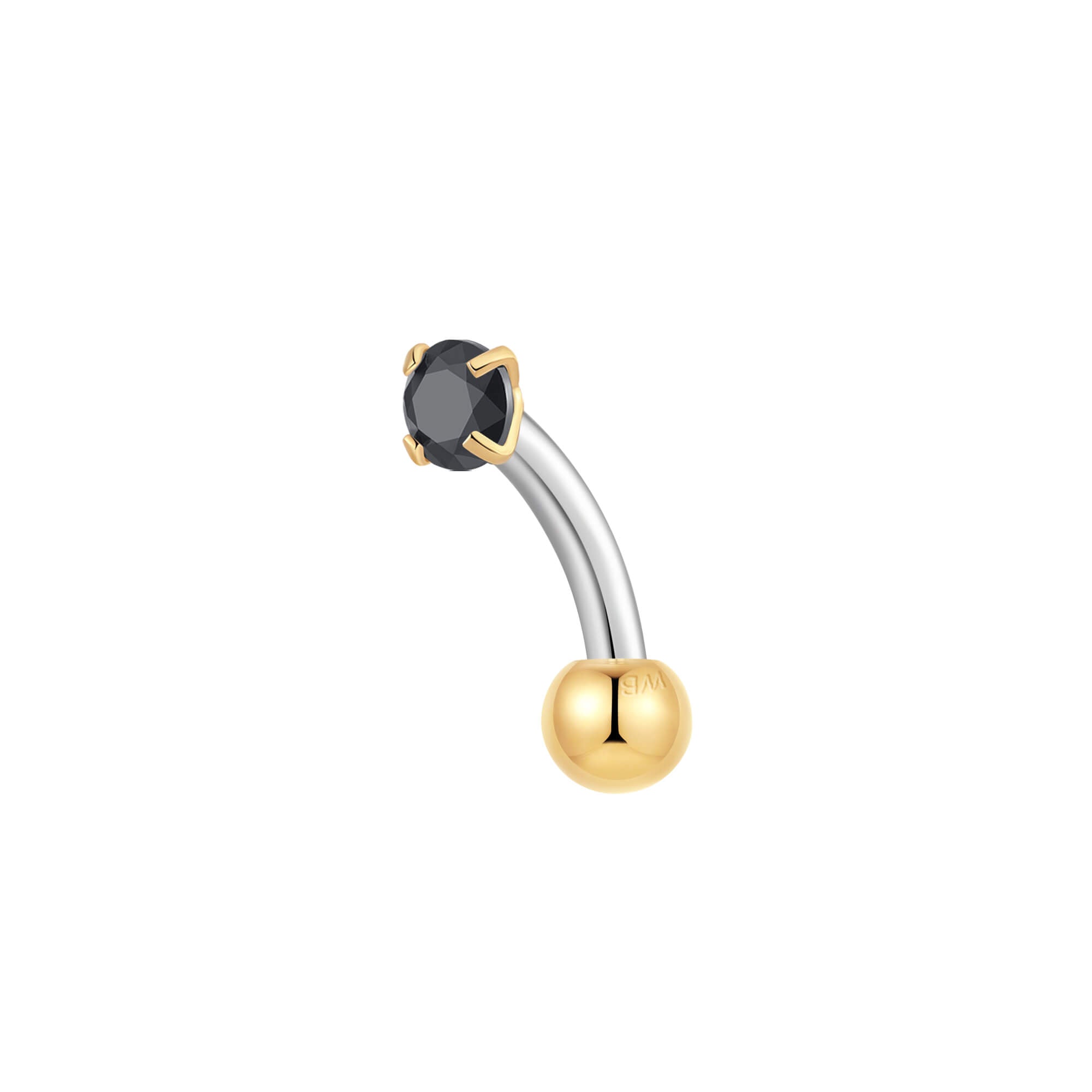 Black Simple CZ Piercing