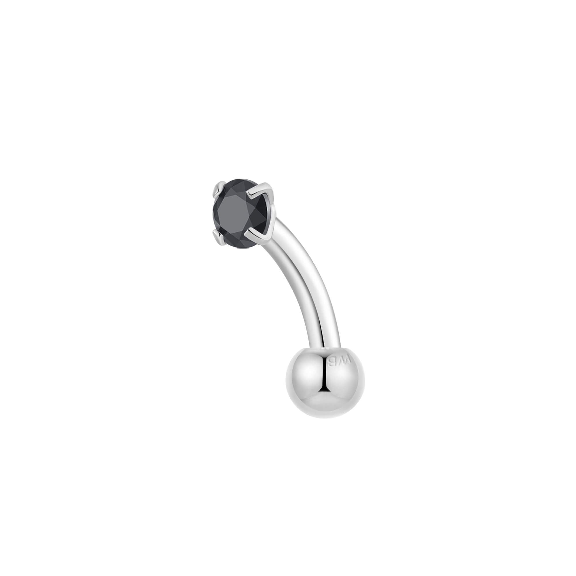 Black Simple CZ Piercing