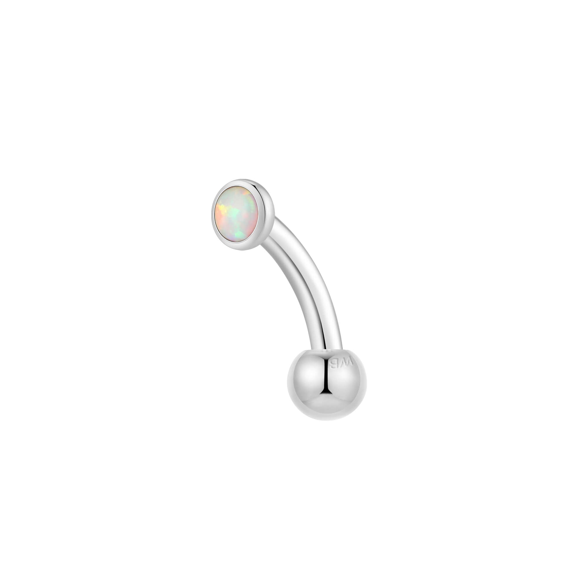 3mm White Opal Bezel Piercing