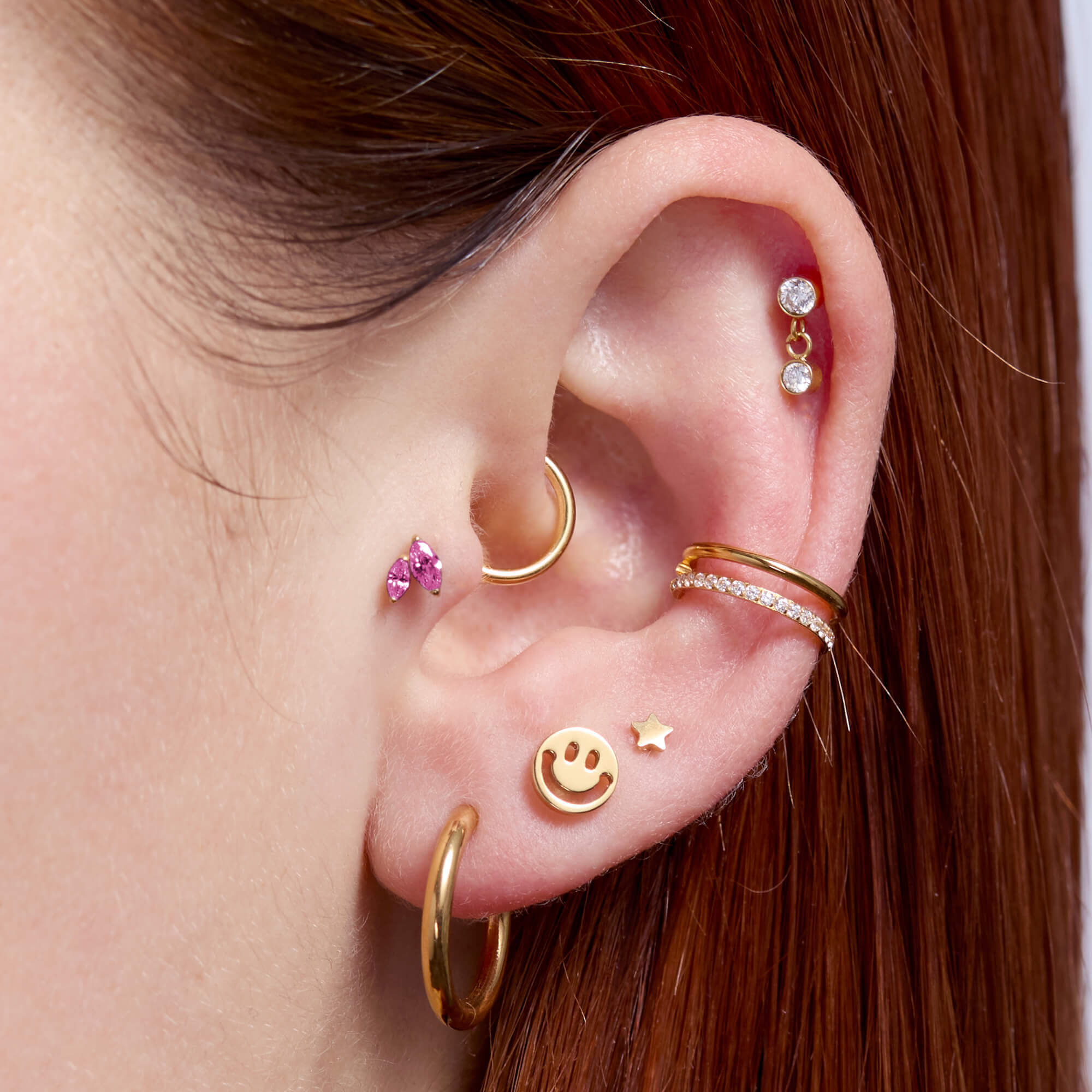 Fuchsia Marquise Cluster Piercing