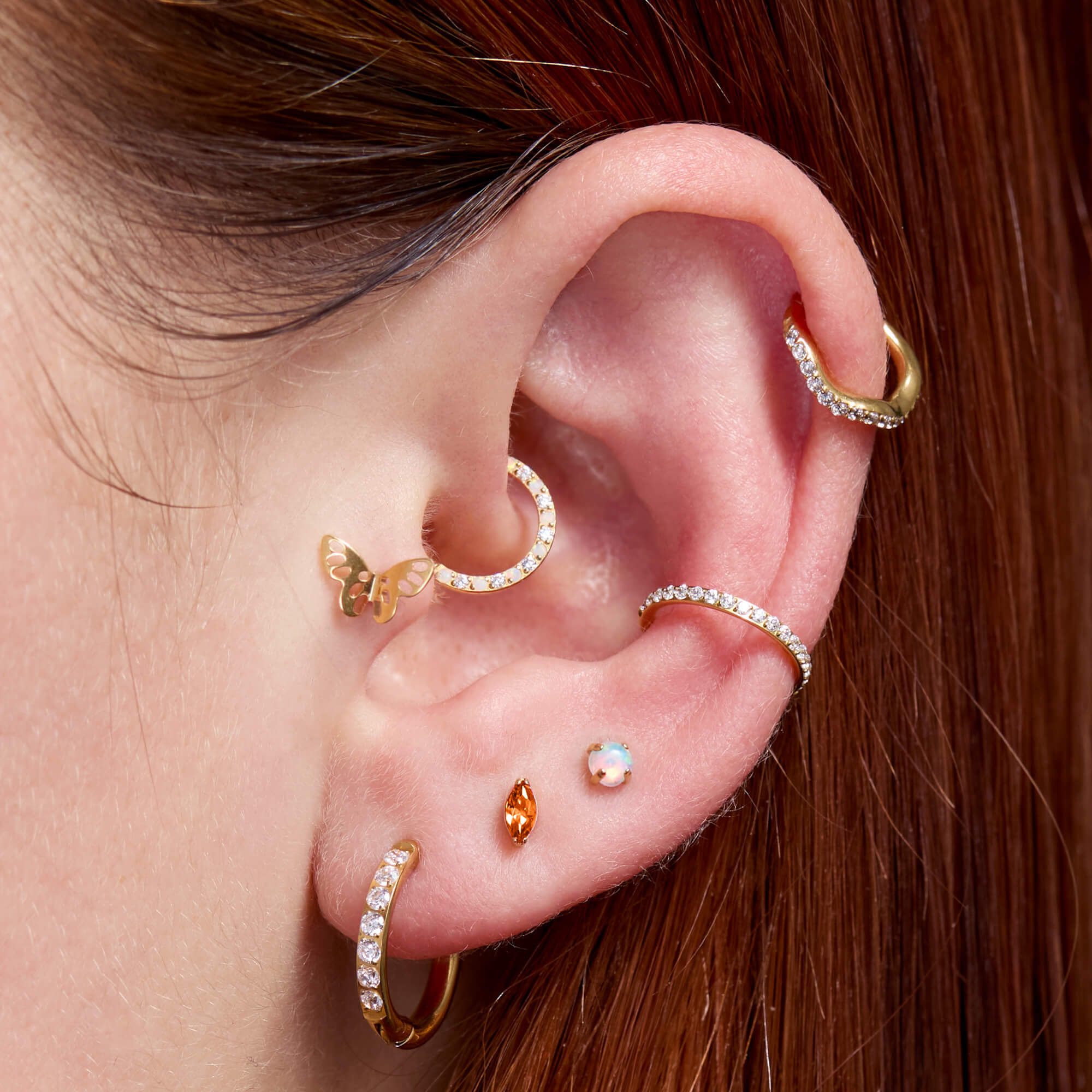 Orange Marquise Piercing