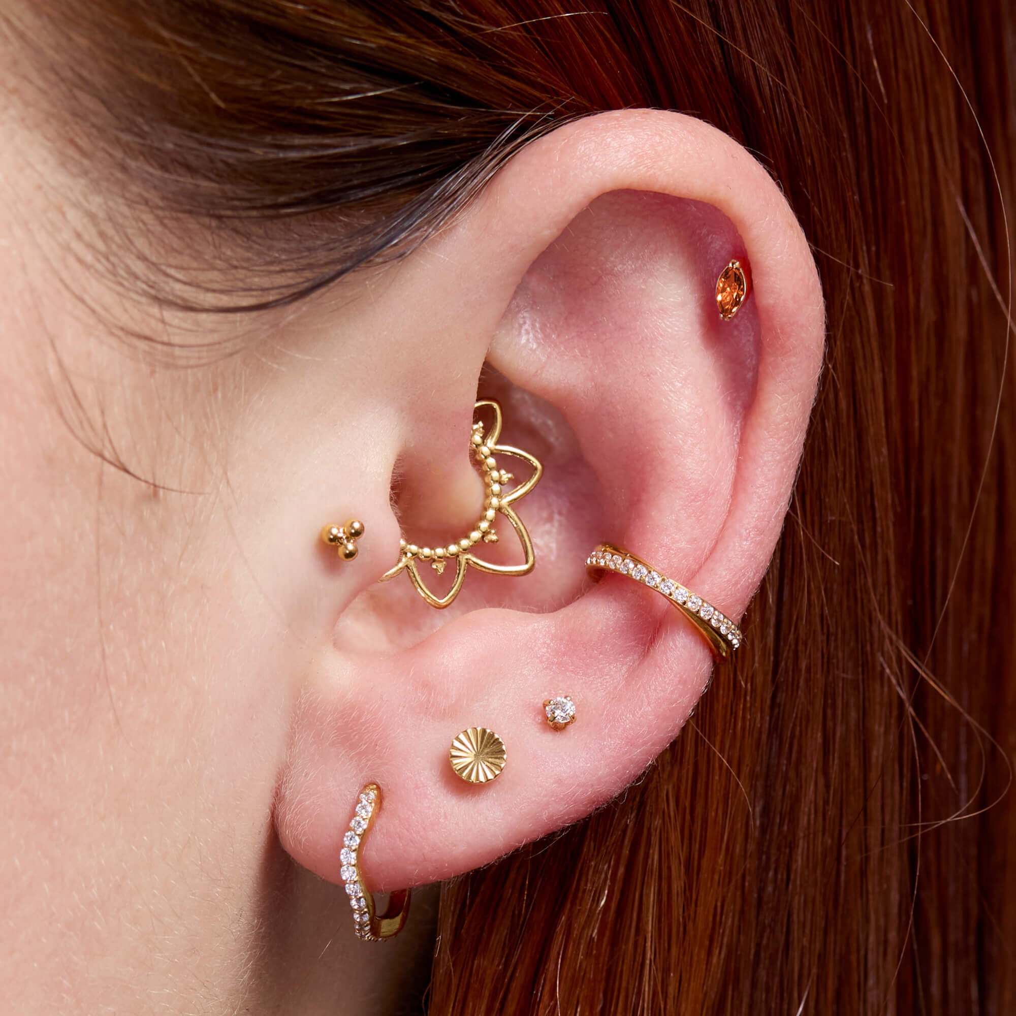 Orange Marquise Piercing