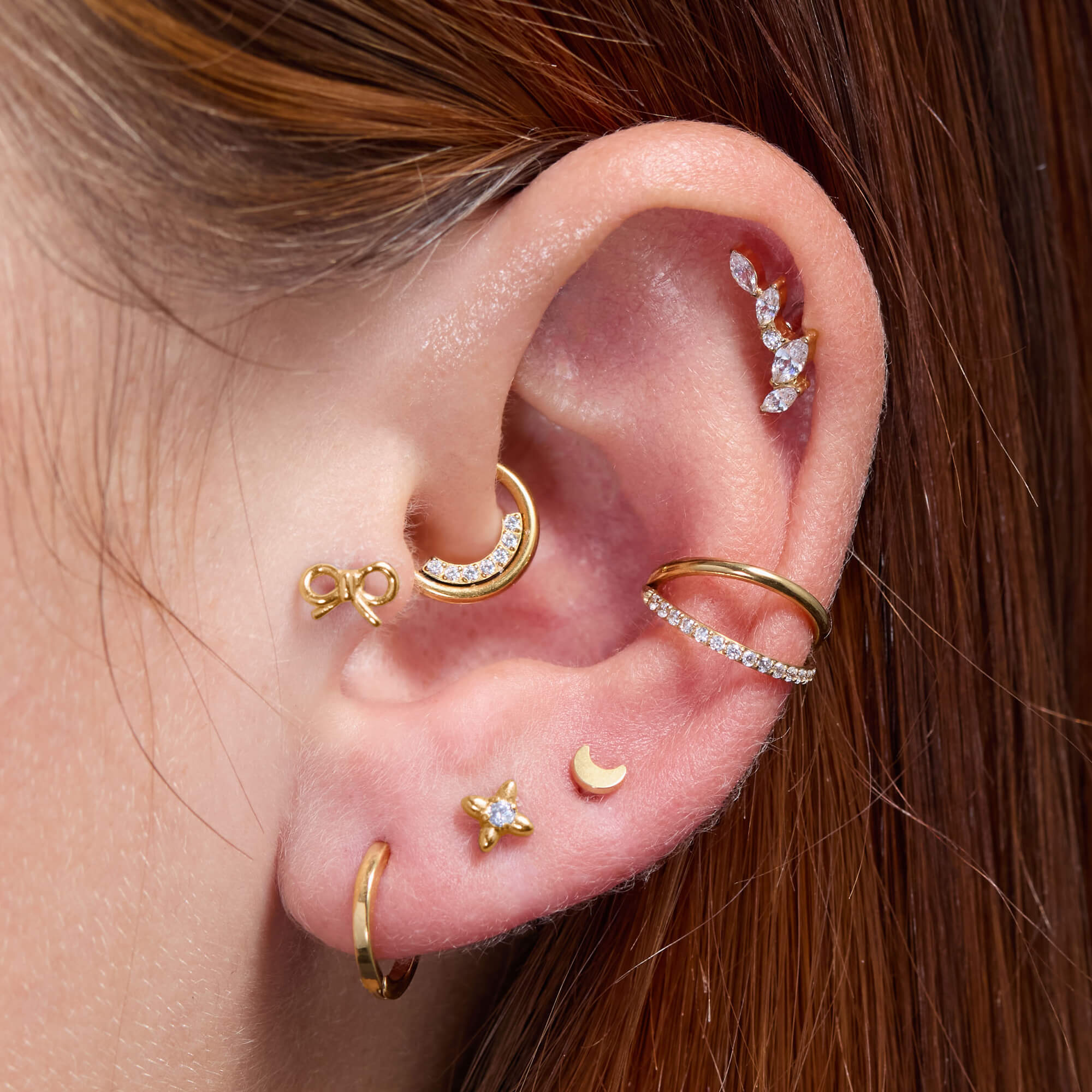 Tiny Plain Crescent Moon Piercing