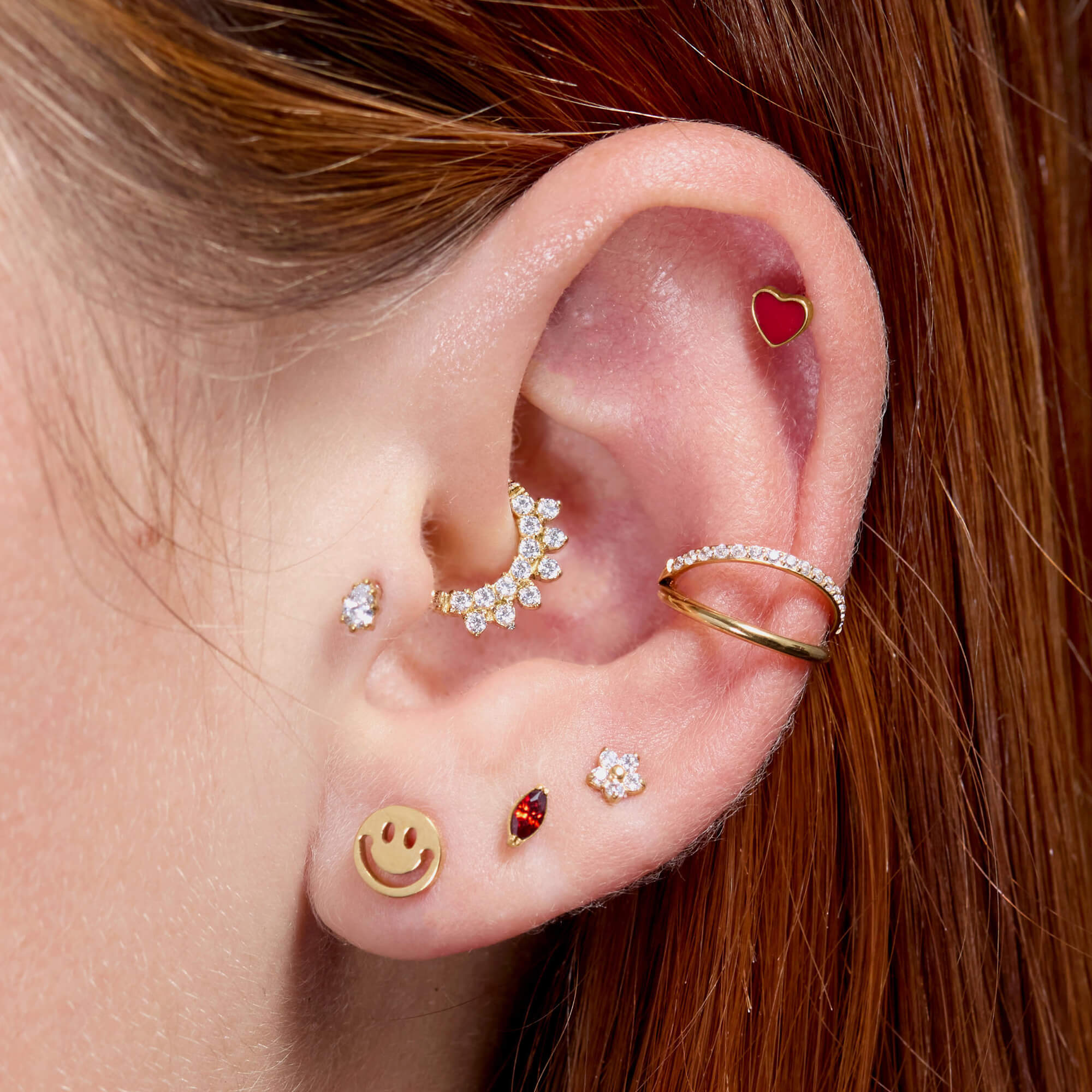 Red Marquise Piercing