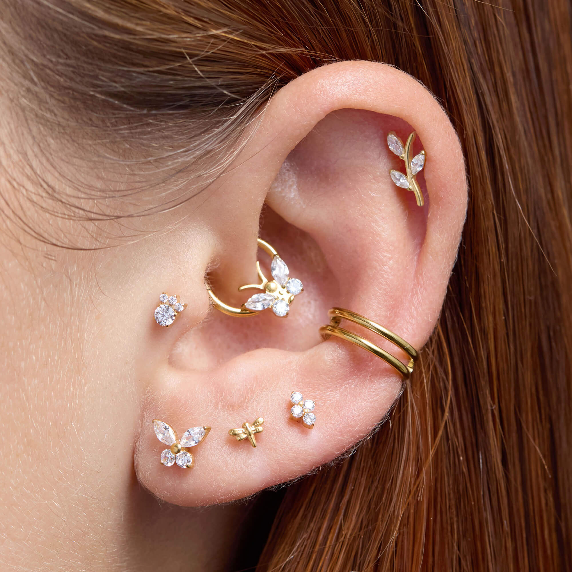 White Sparkle Stem Piercing