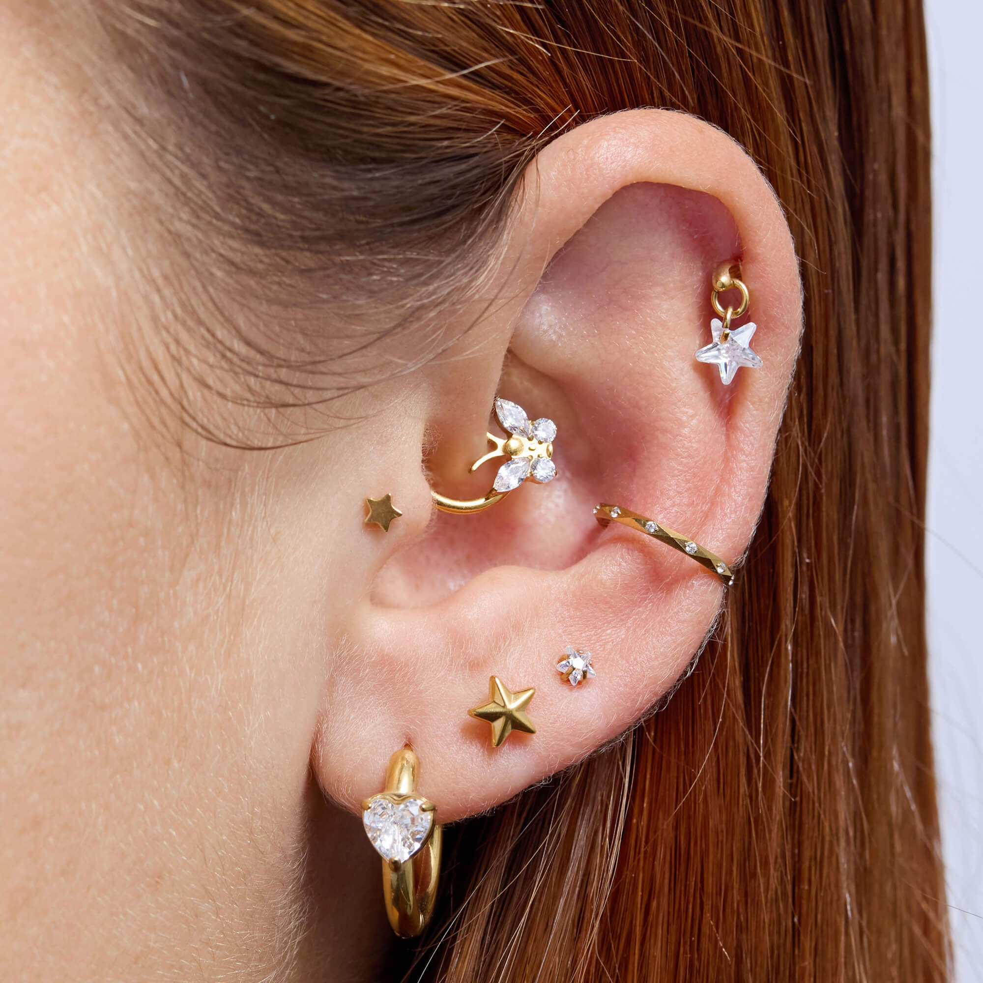 White Heart Chubby Hoops (18G)