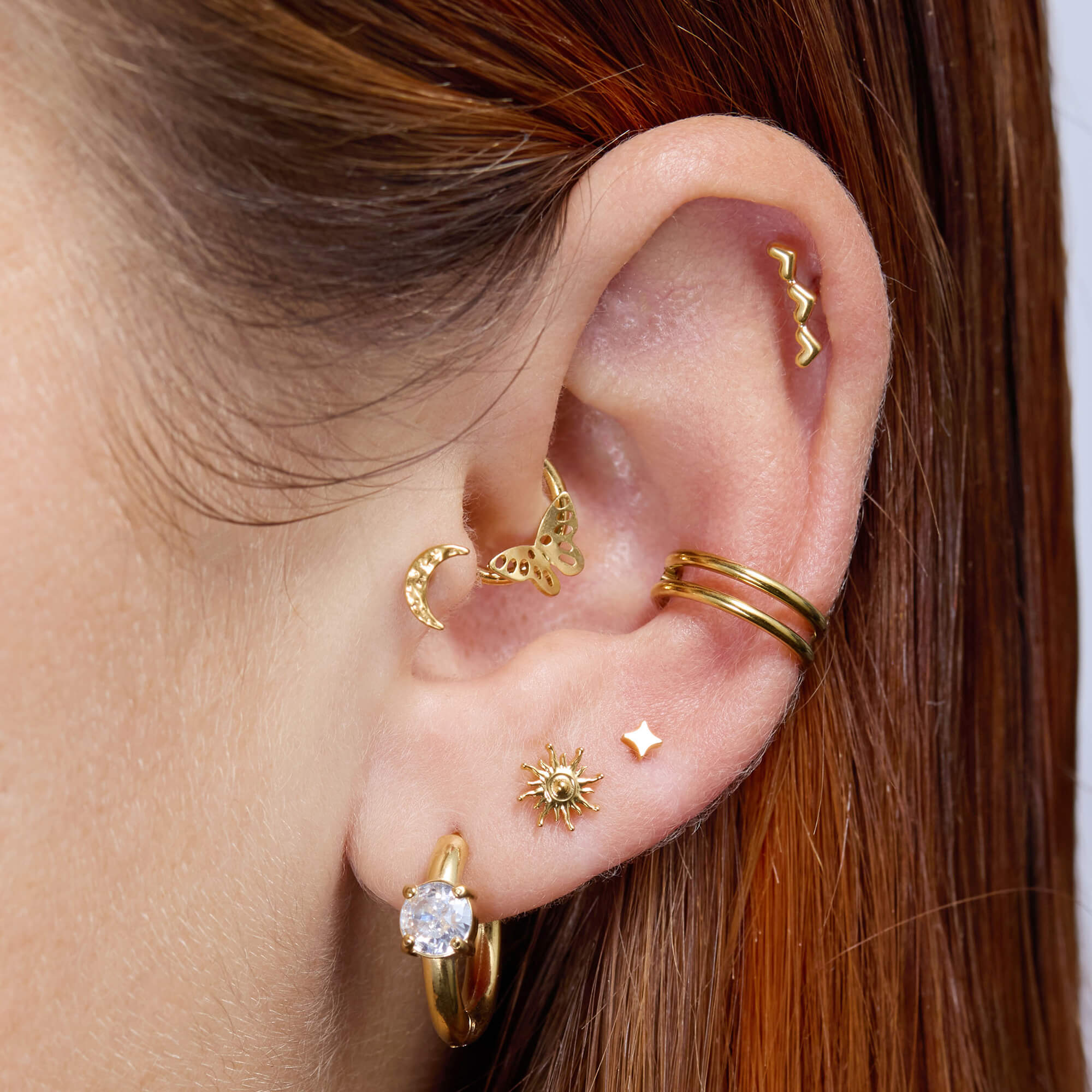 White Round Chubby Hoops (18G)
