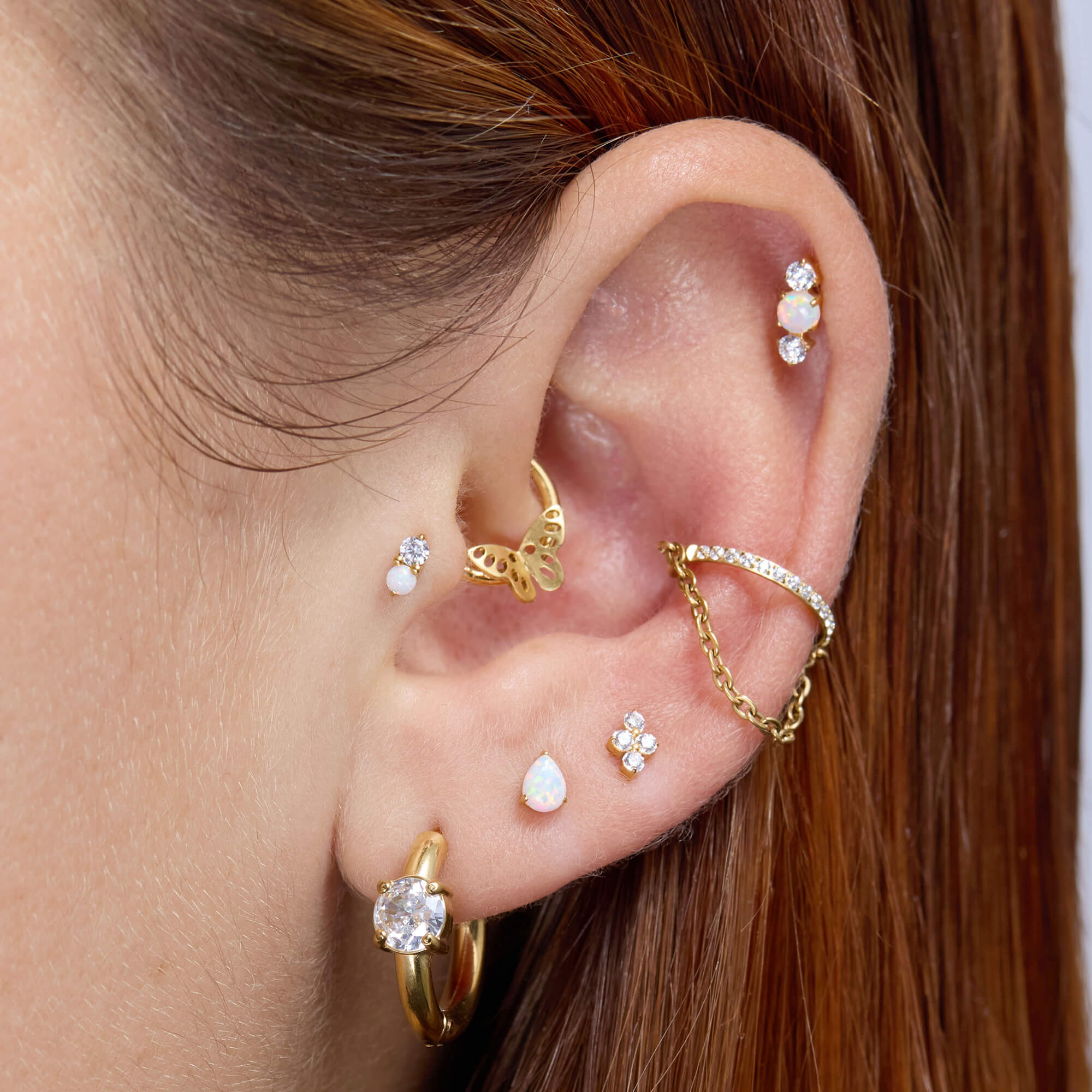 White Round Chubby Hoops (18G)