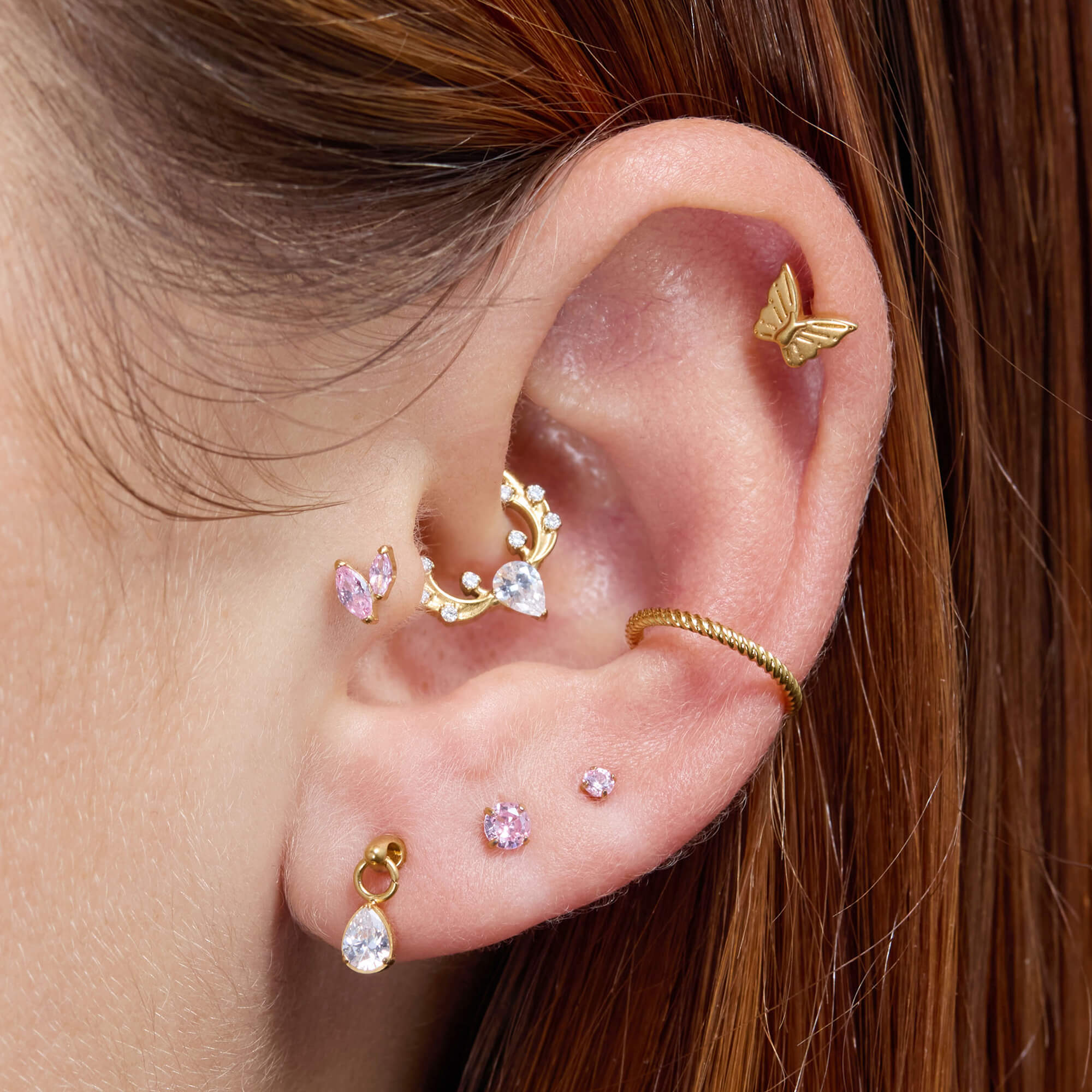 Floating Teardrop Charm Piercing