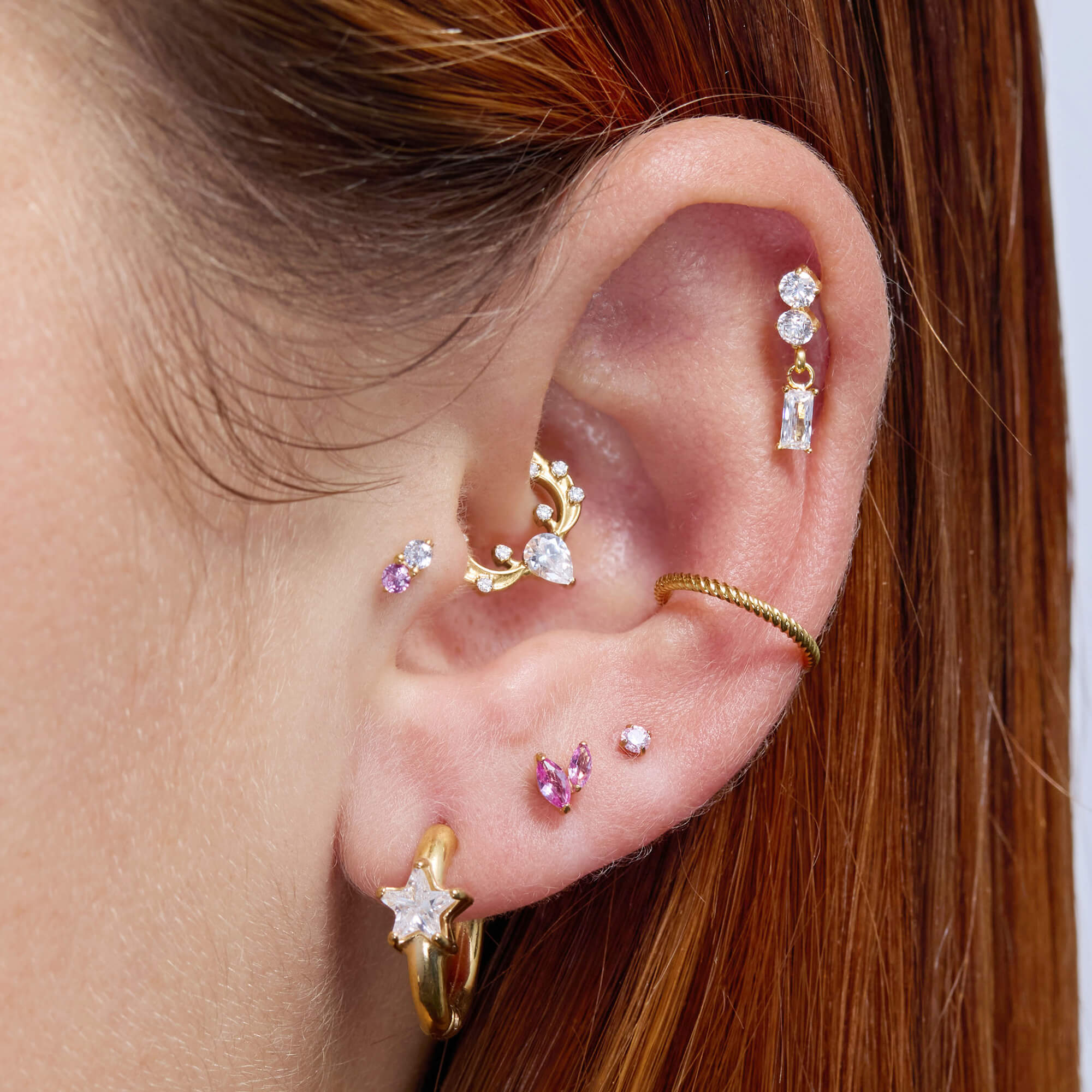 White Star Chubby Hoops (18G)