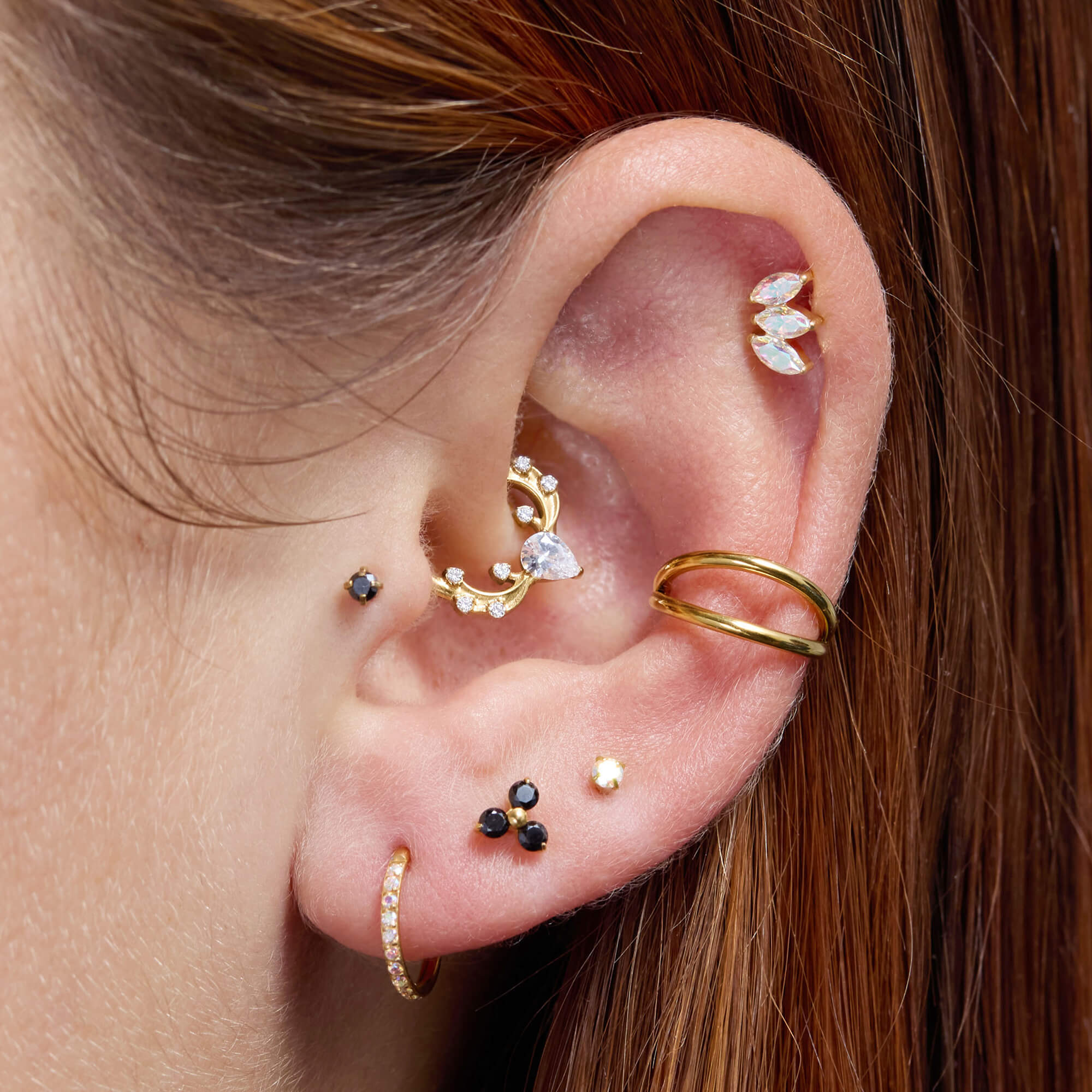Black 3-Petal Piercing