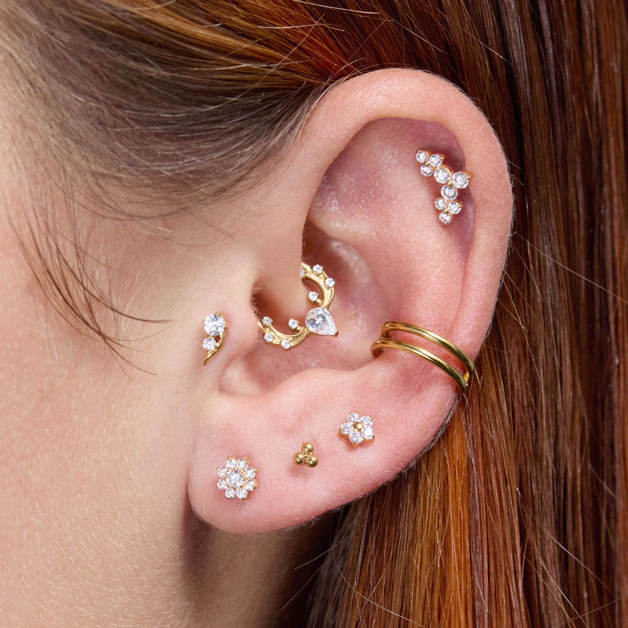 Crystal Flower Bloom Piercing